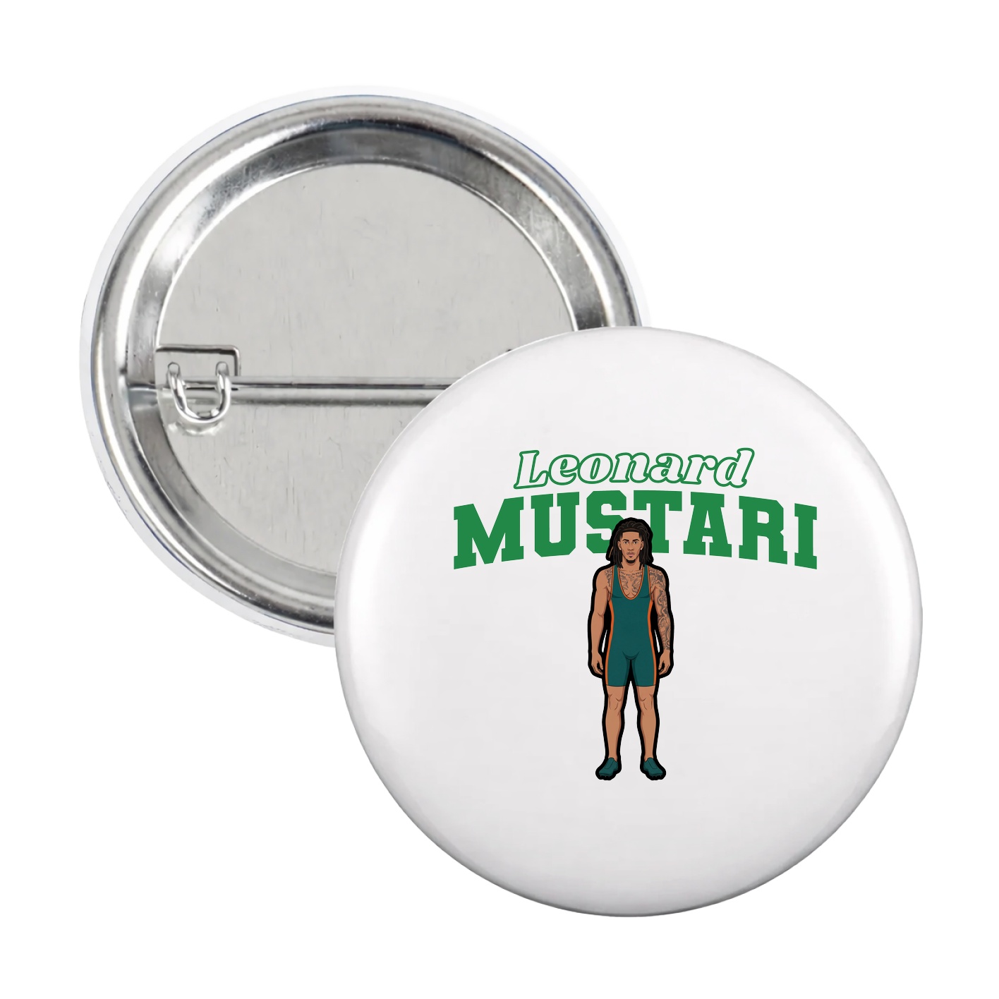 Game Day Button — Name Arch in White
