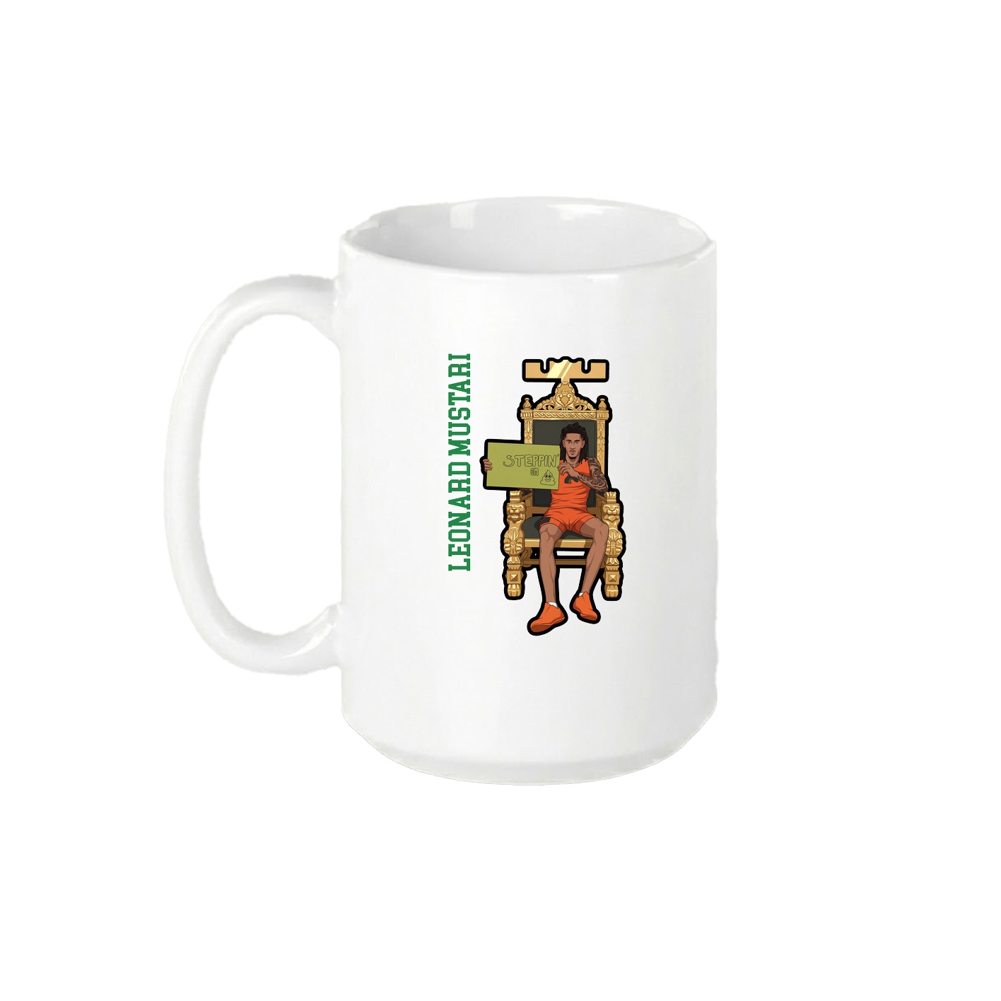 15oz Coffee Mug — Name Vertical in White
