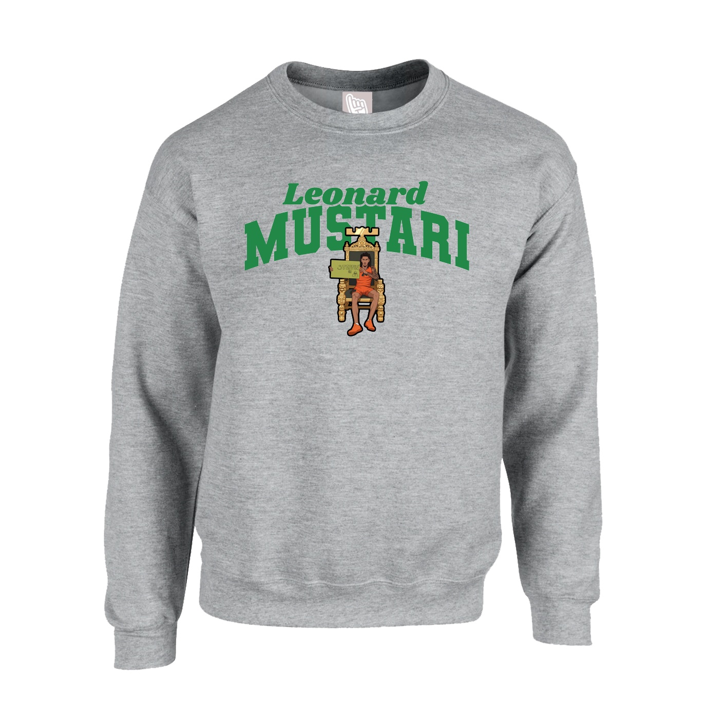 Fleece Crew — Signature Arch in Grey
