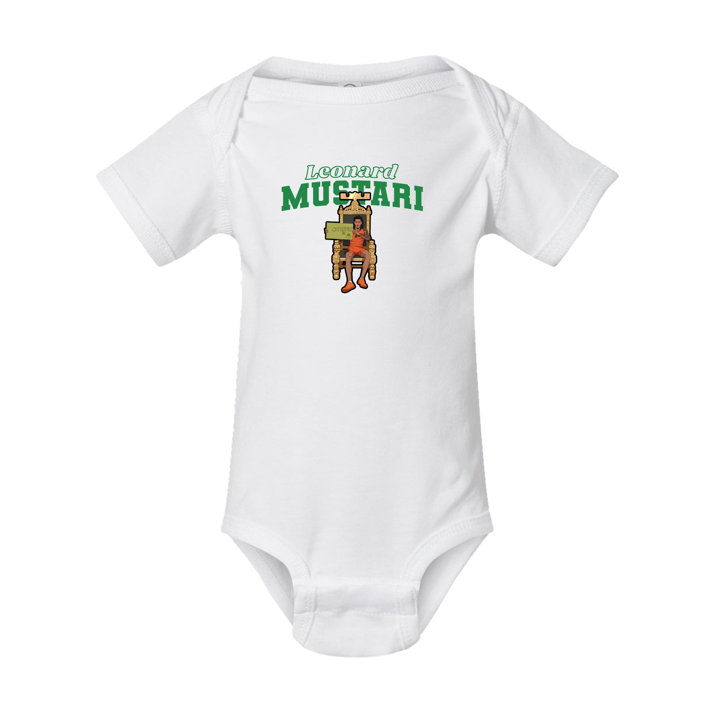 Baby Onesie — Name Arch in White