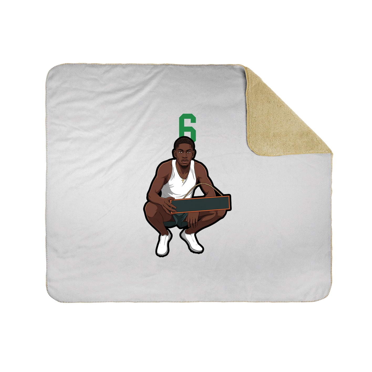 Throw Blanket — Number Top in White