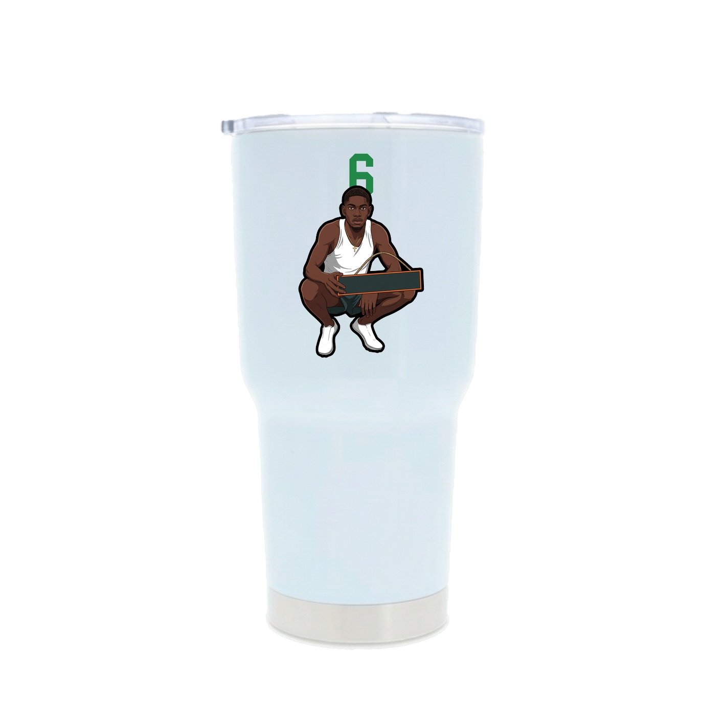 30oz Stainless Steel Tumbler — Number Top in White