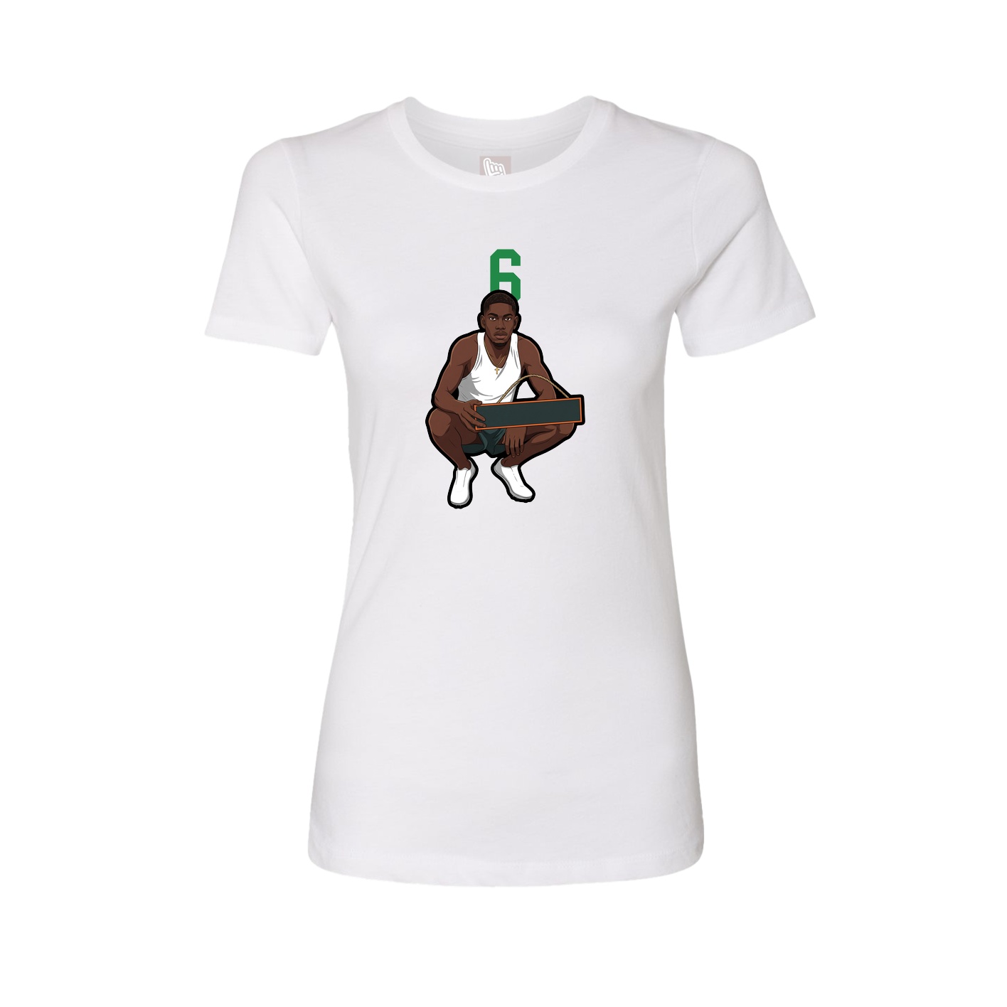 Fitted Women's Tee — Number Top in White