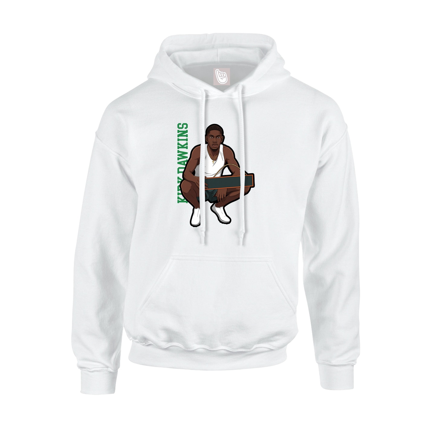 Hoodie — Name Vertical in White