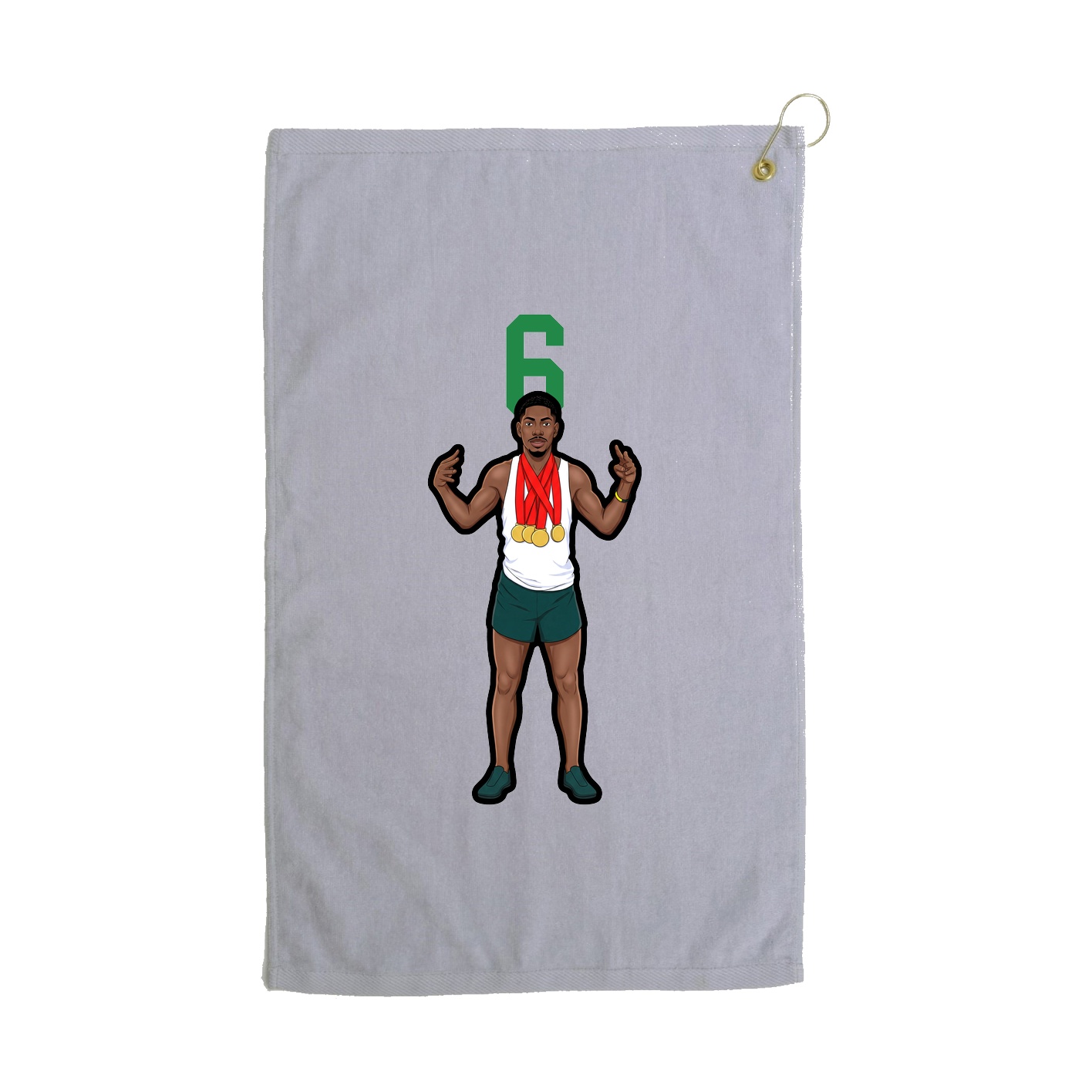 Golf Towel — Number Top in Grey
