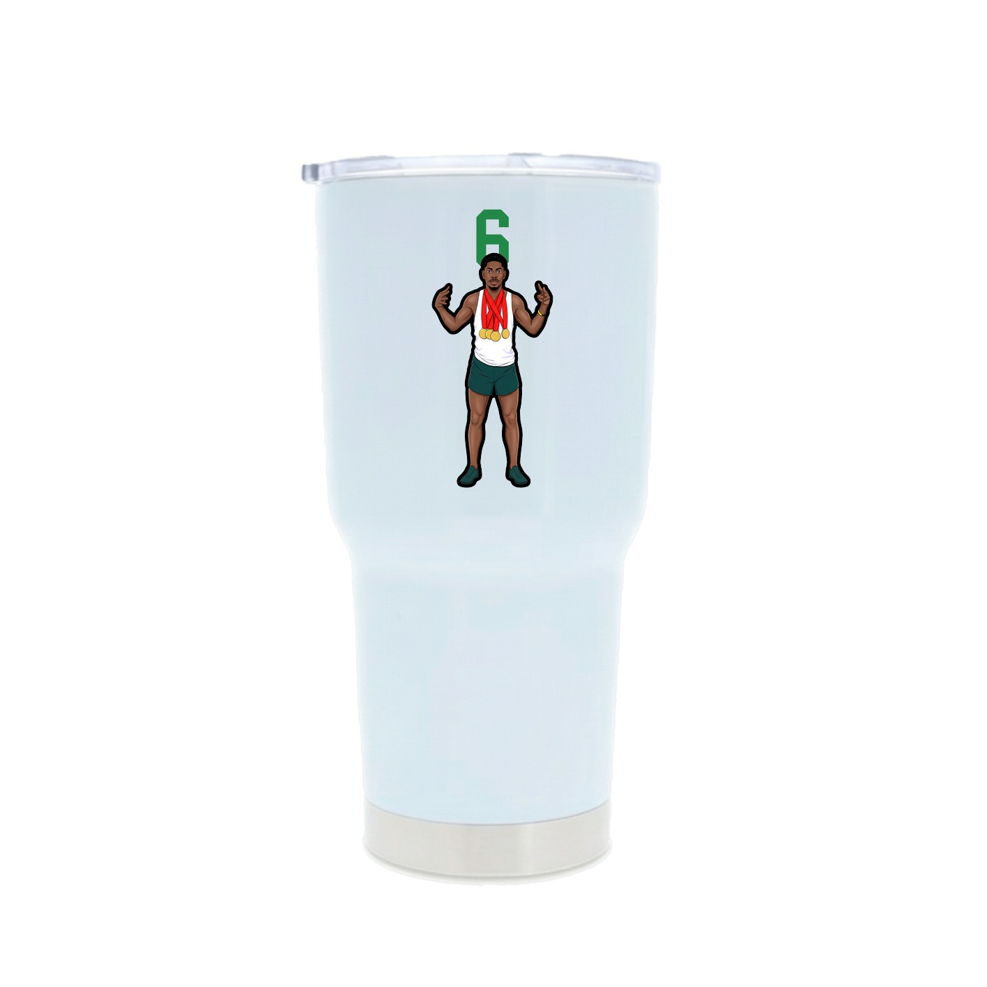 30oz Stainless Steel Tumbler — Number Top in White
