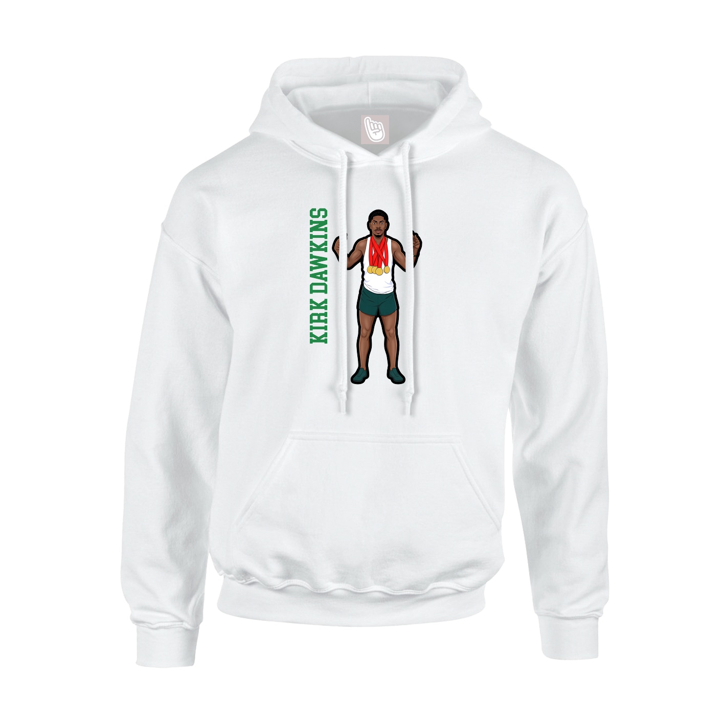 Hoodie — Name Vertical in White