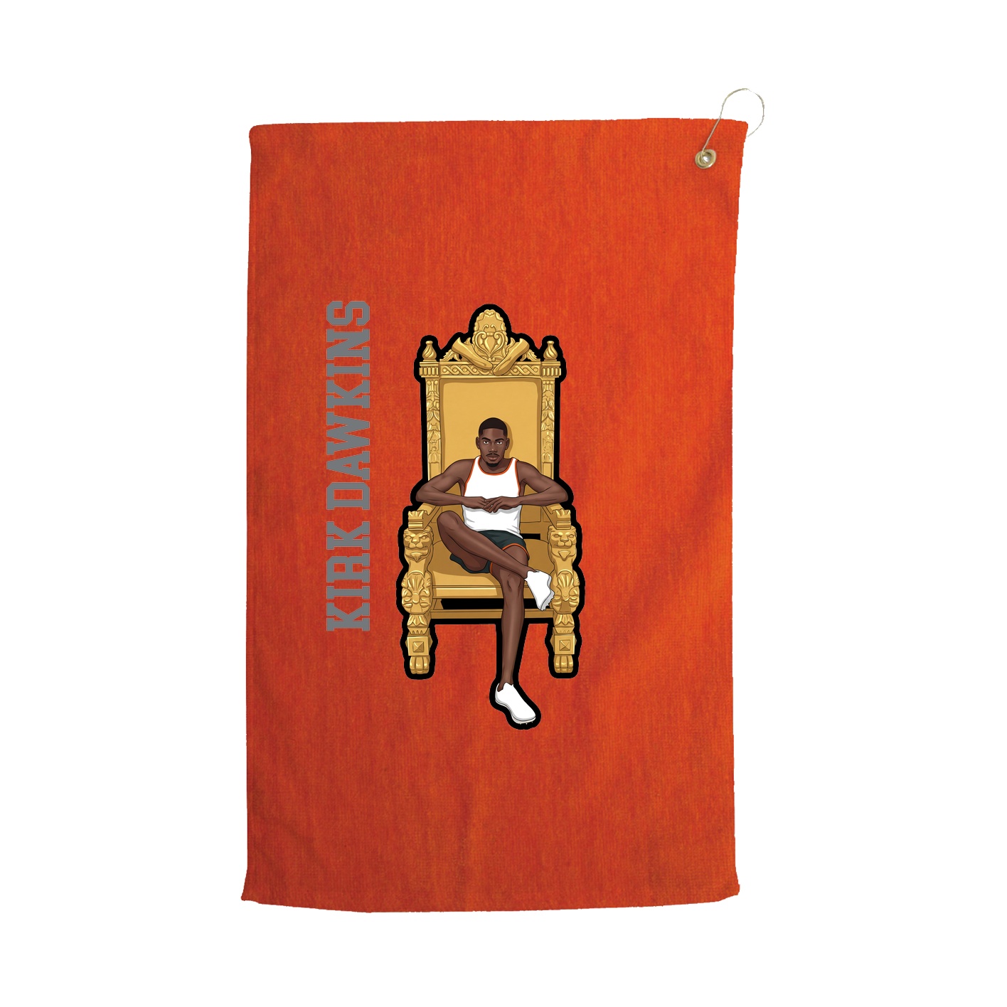 Golf Towel — Name Vertical in Orange