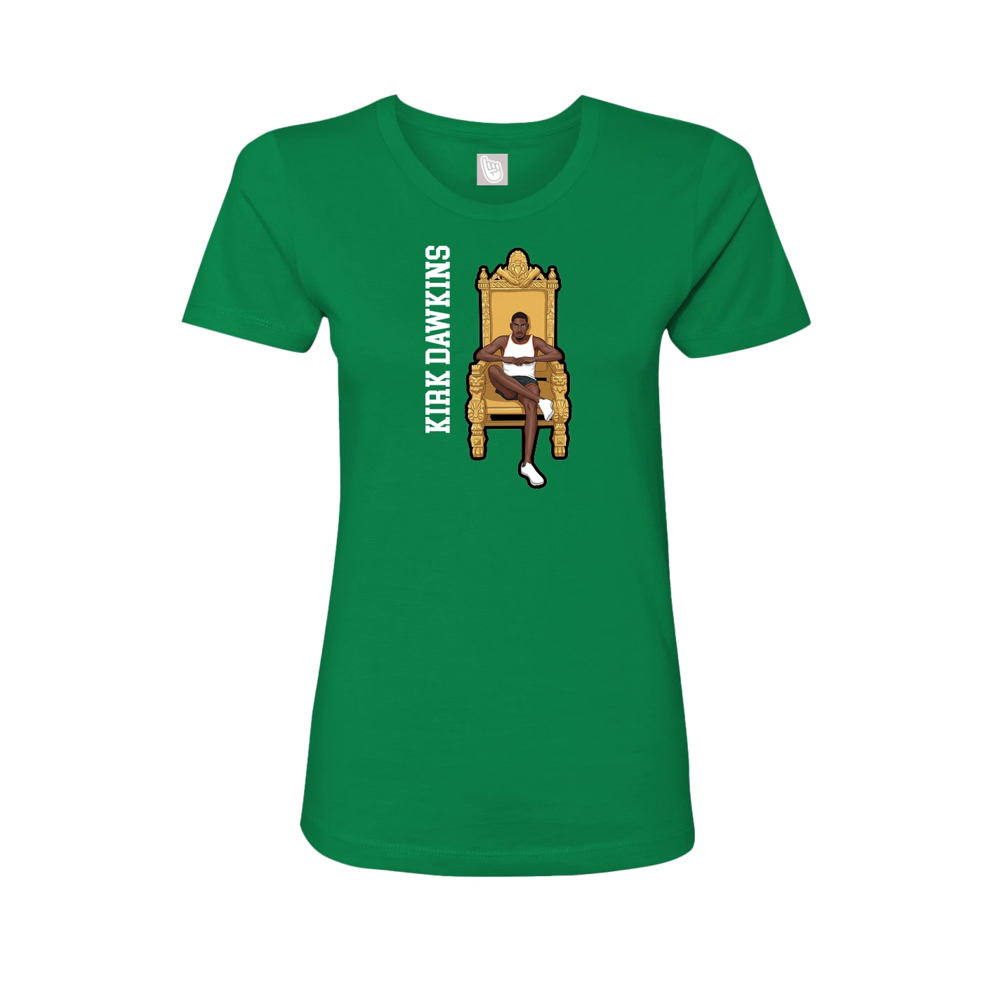 Fitted Women's Tee — Name Vertical in Green