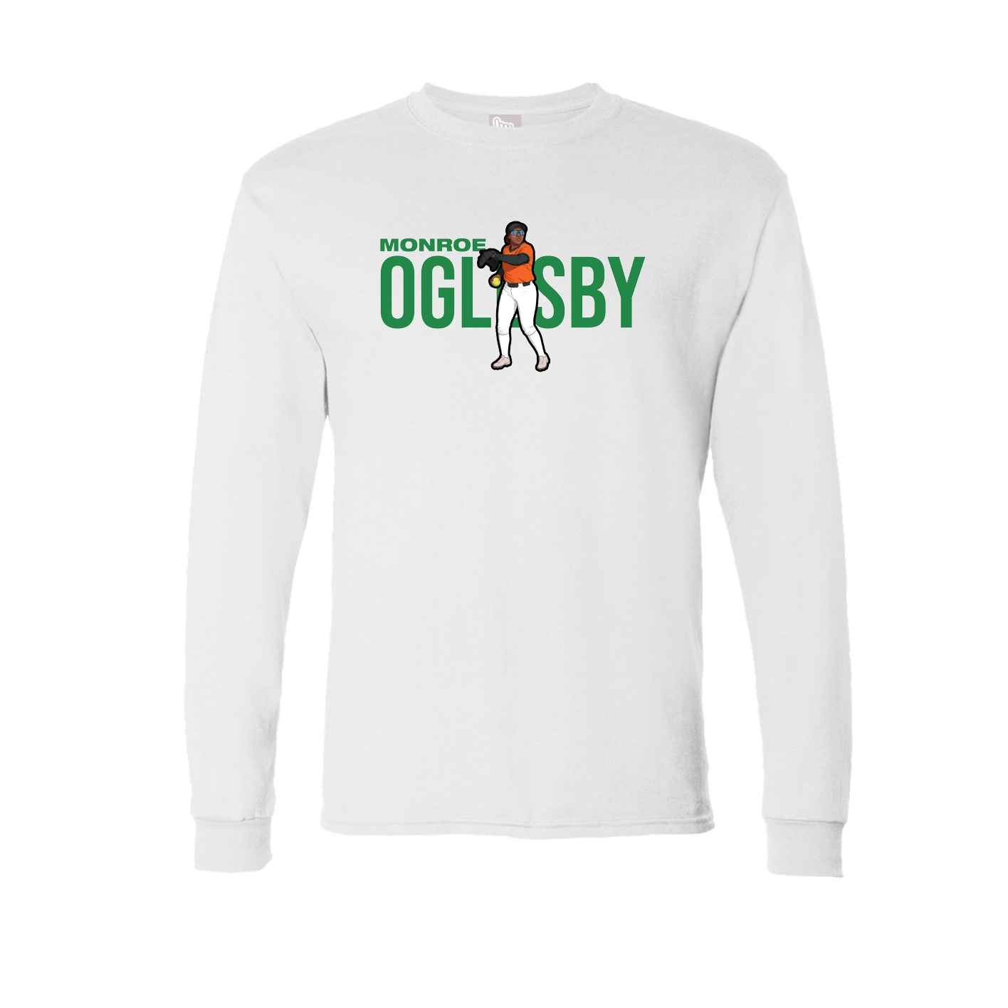 Long Sleeve Tee — Player Name in White