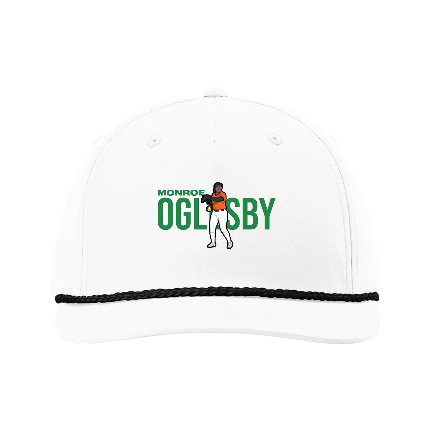 Five-Panel Classic Rope Cap — Player Name in White