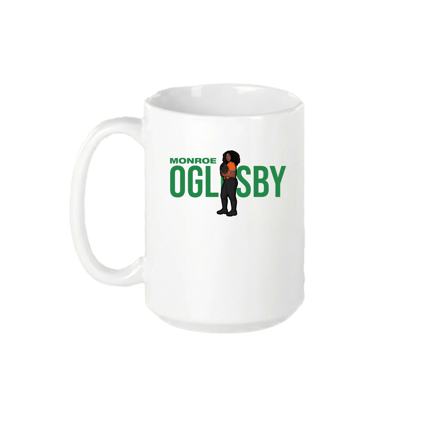 15oz Coffee Mug — Player Name in White