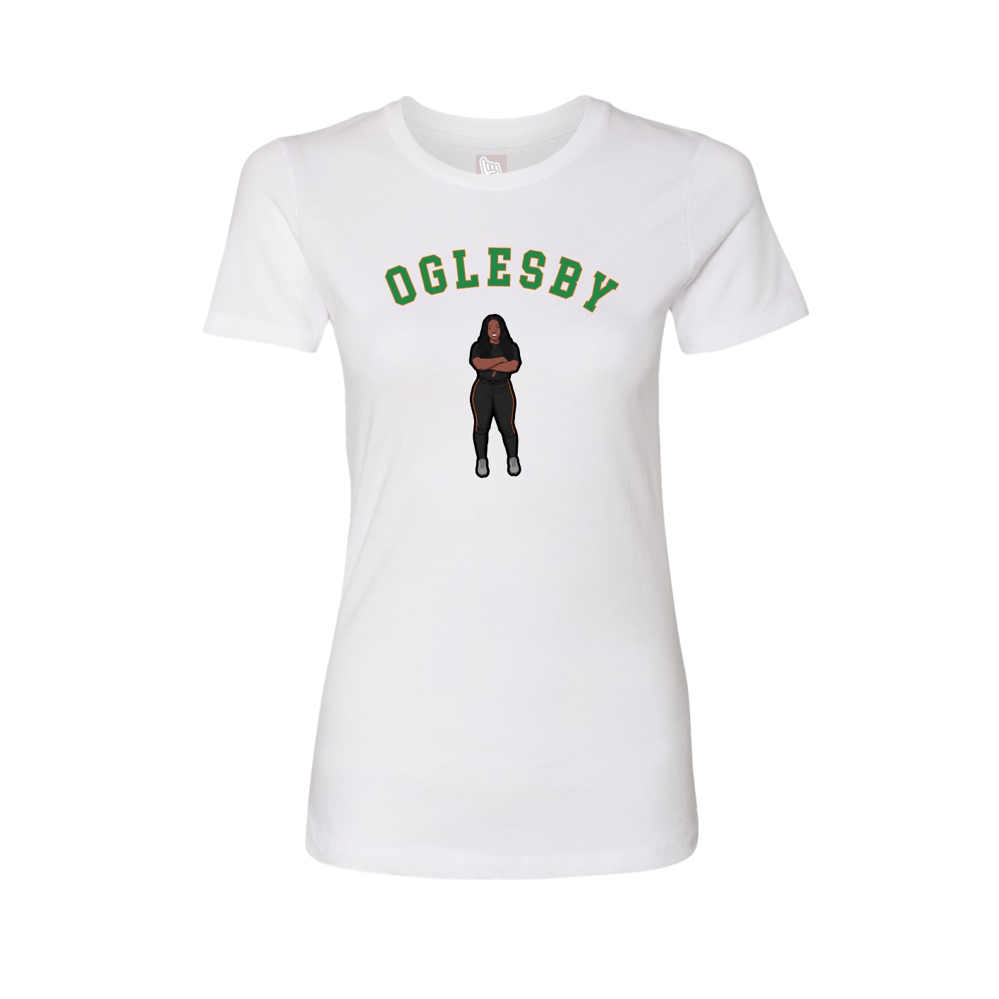 Fitted Women's Tee — Shirsey Arch in White