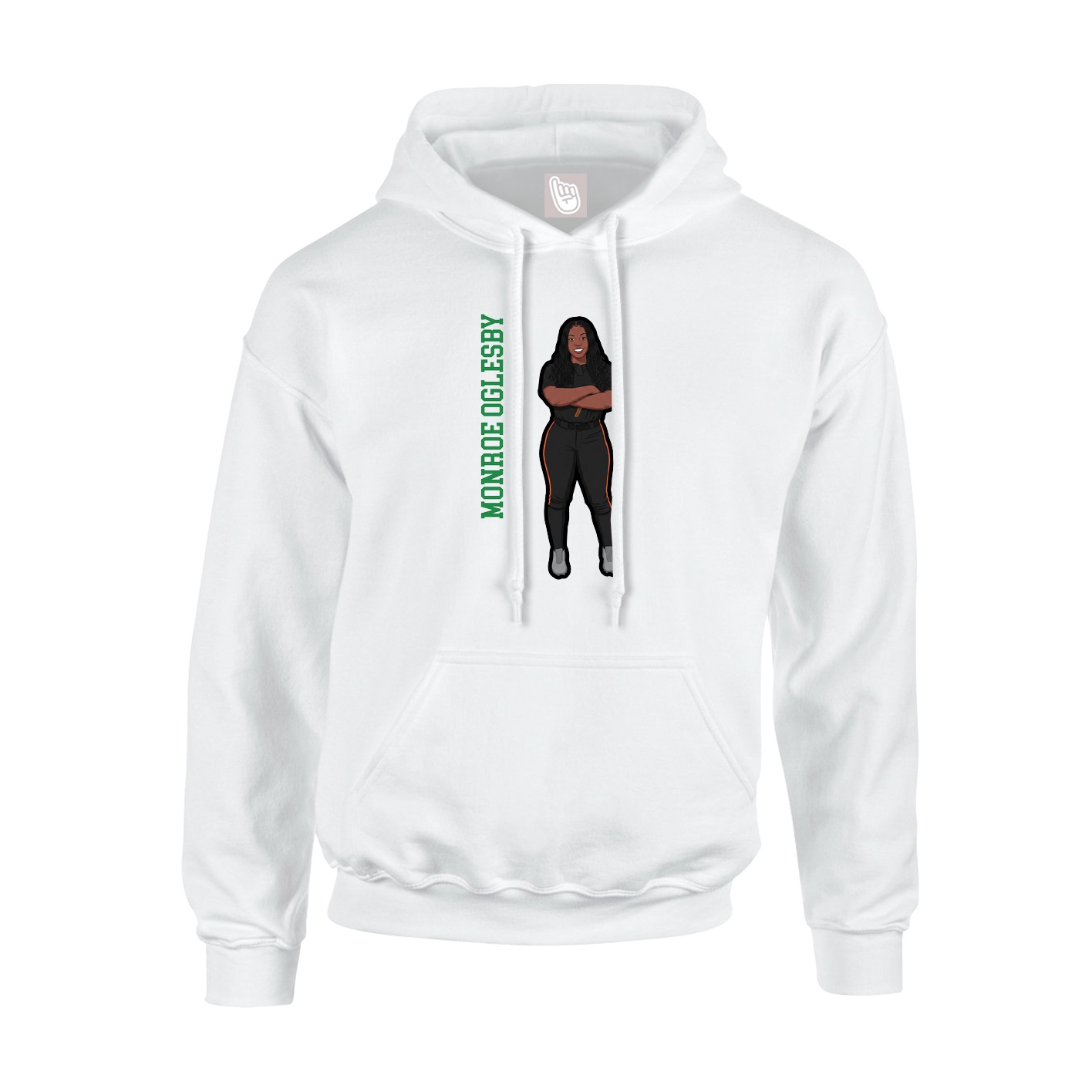 Hoodie — Name Vertical in White