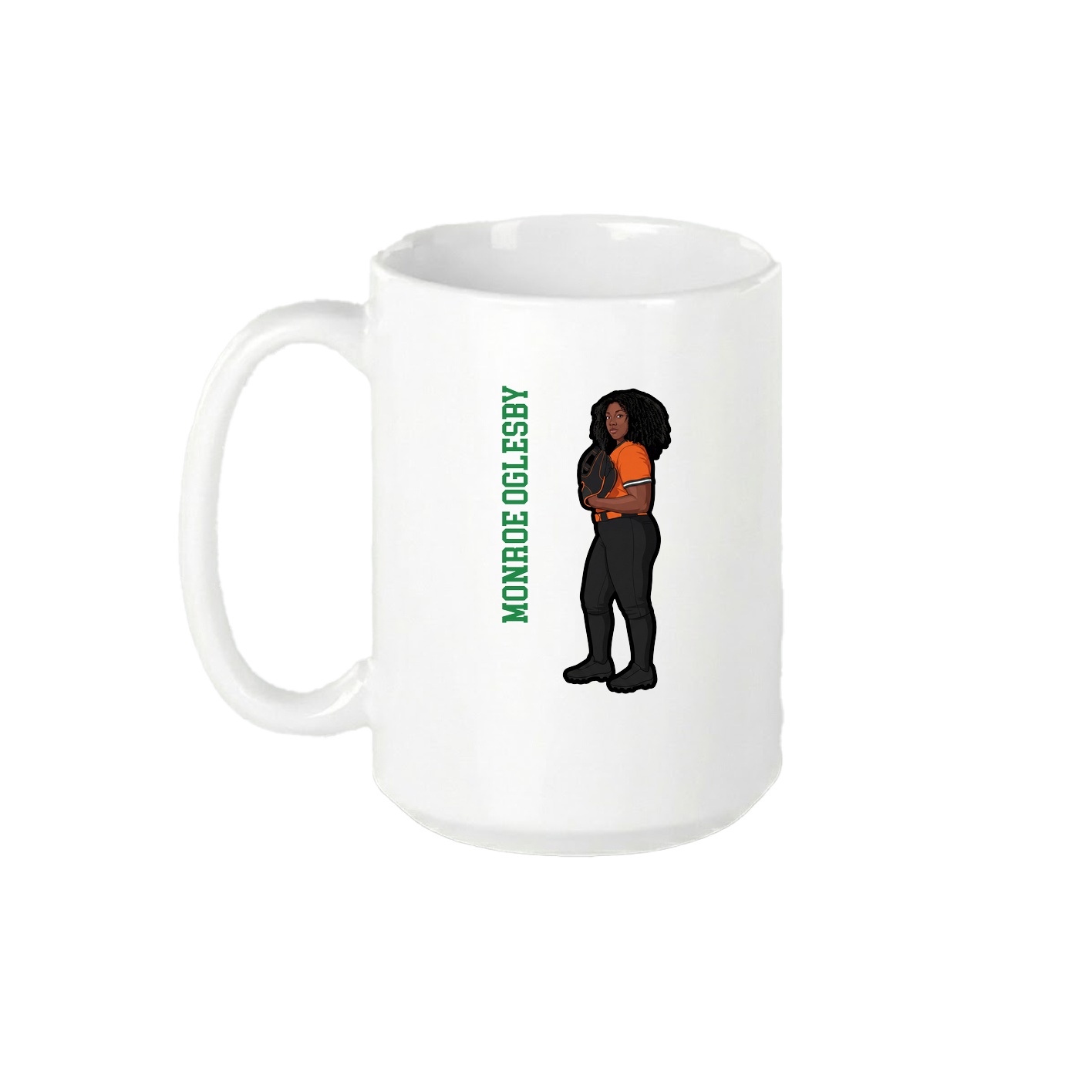 15oz Coffee Mug — Name Vertical in White