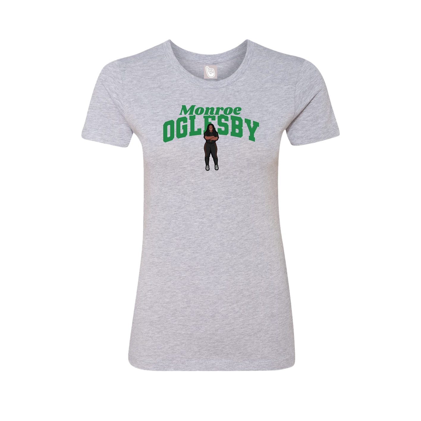 Fitted Women's Tee — Signature Arch in Grey