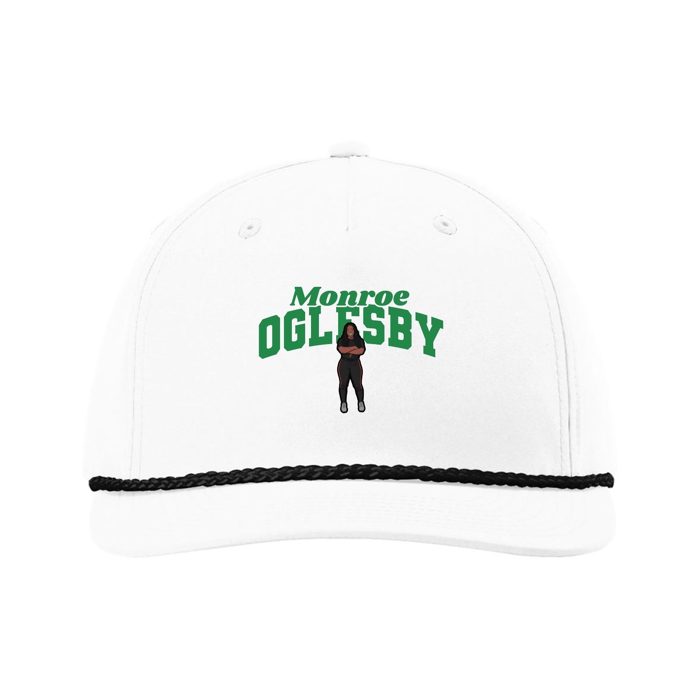 Five-Panel Classic Rope Cap — Signature Arch in White