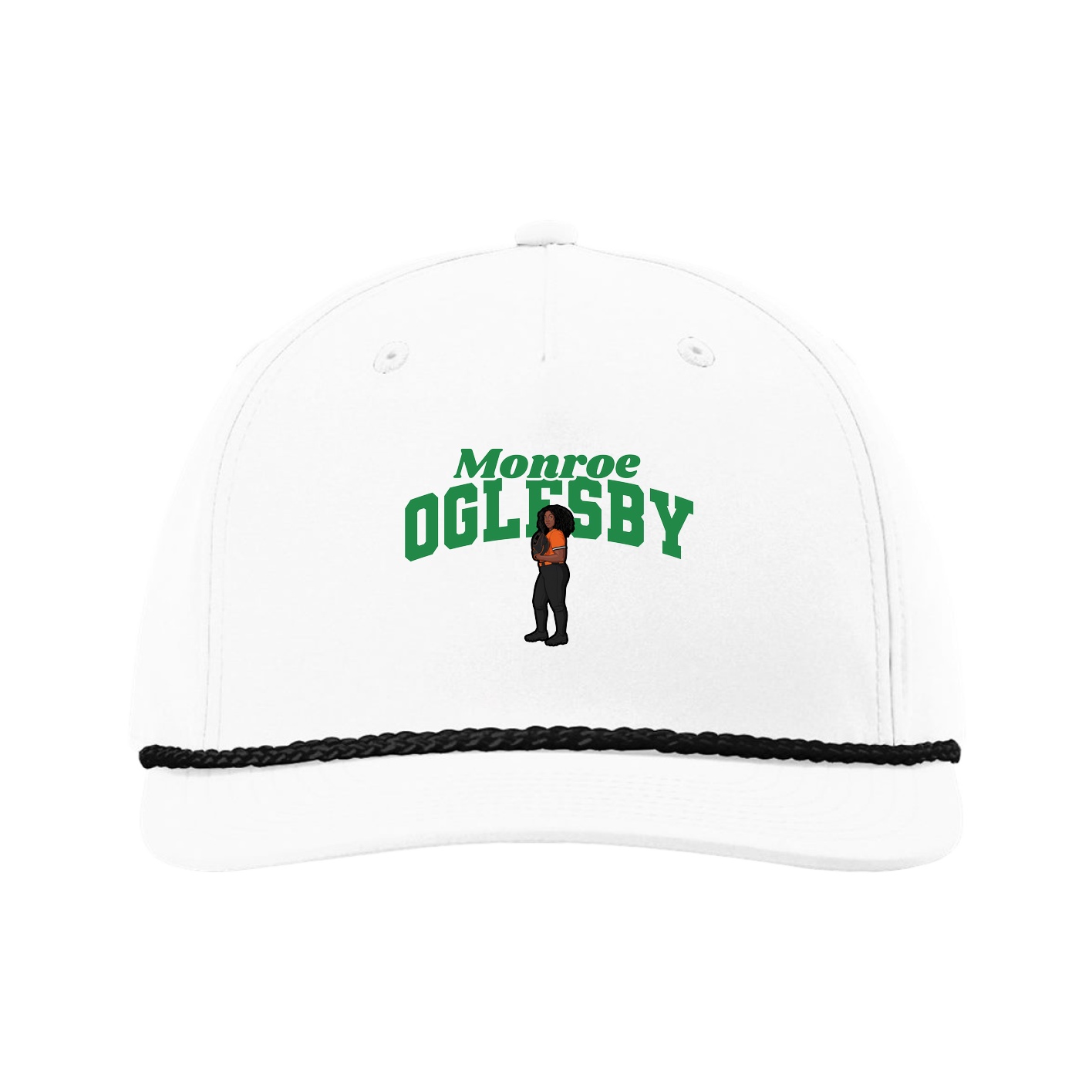 Five-Panel Classic Rope Cap — Signature Arch in White