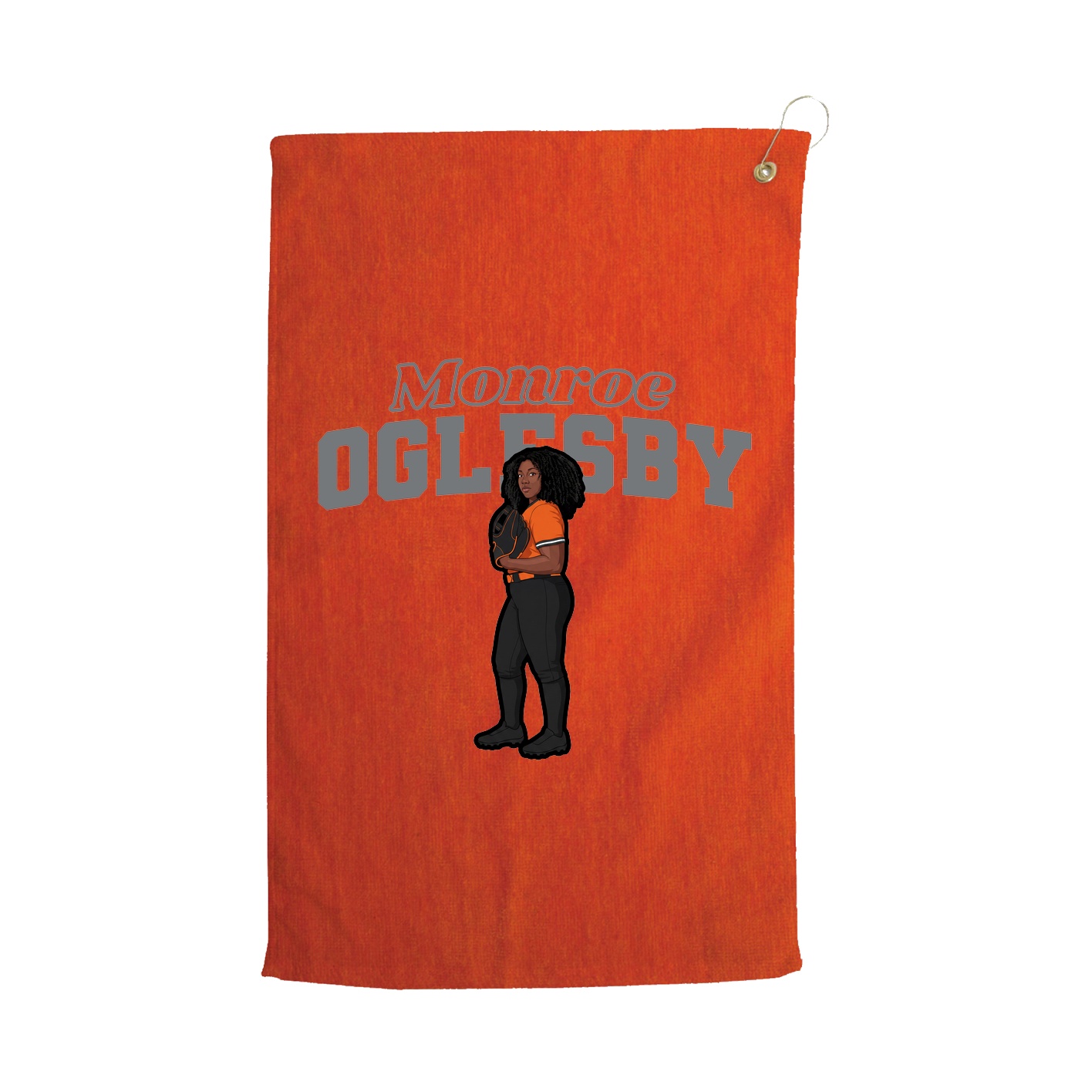 Golf Towel — Name Arch in Orange