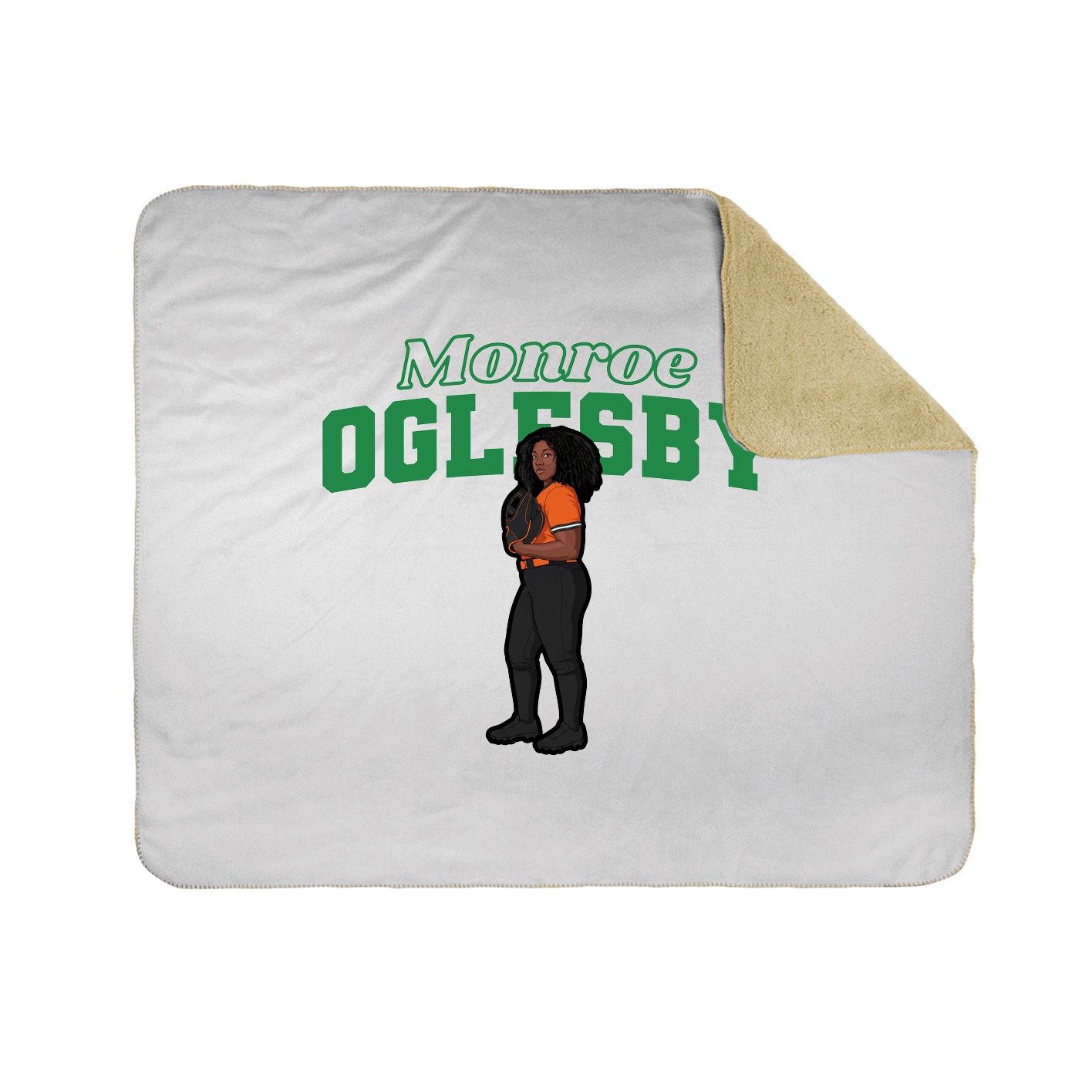 Throw Blanket — Name Arch in White