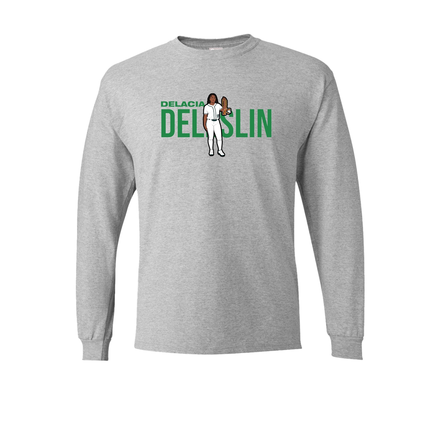 Long Sleeve Tee — Player Name in Grey