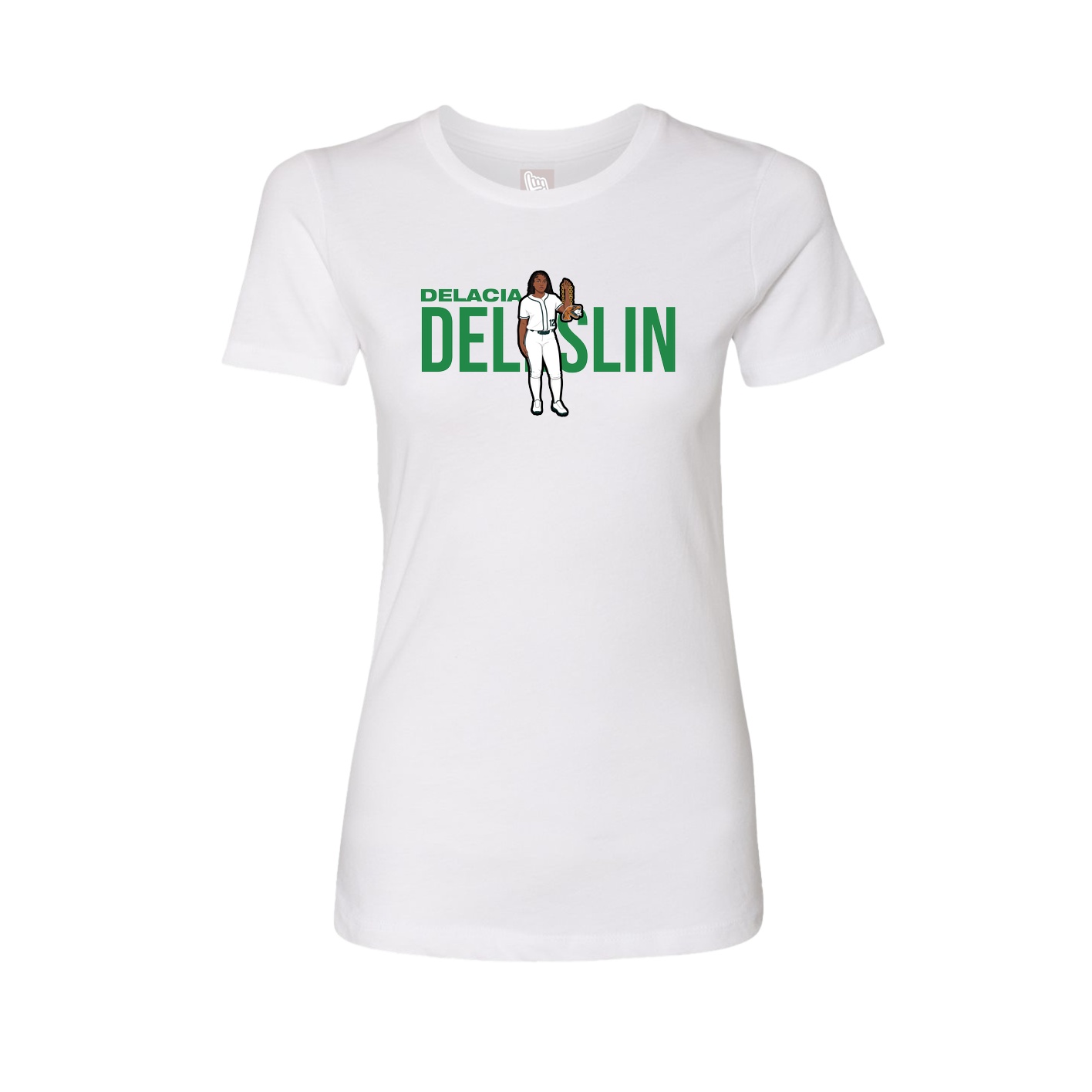 Fitted Women's Tee — Player Name in White