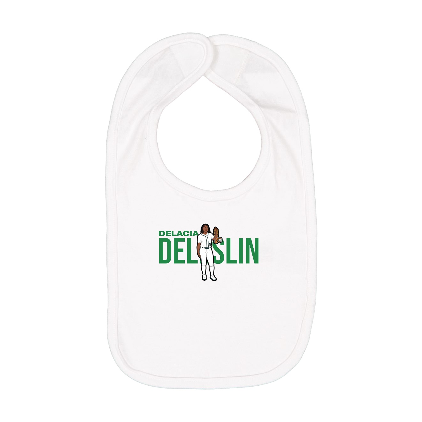Infant Bib — Player Name in White