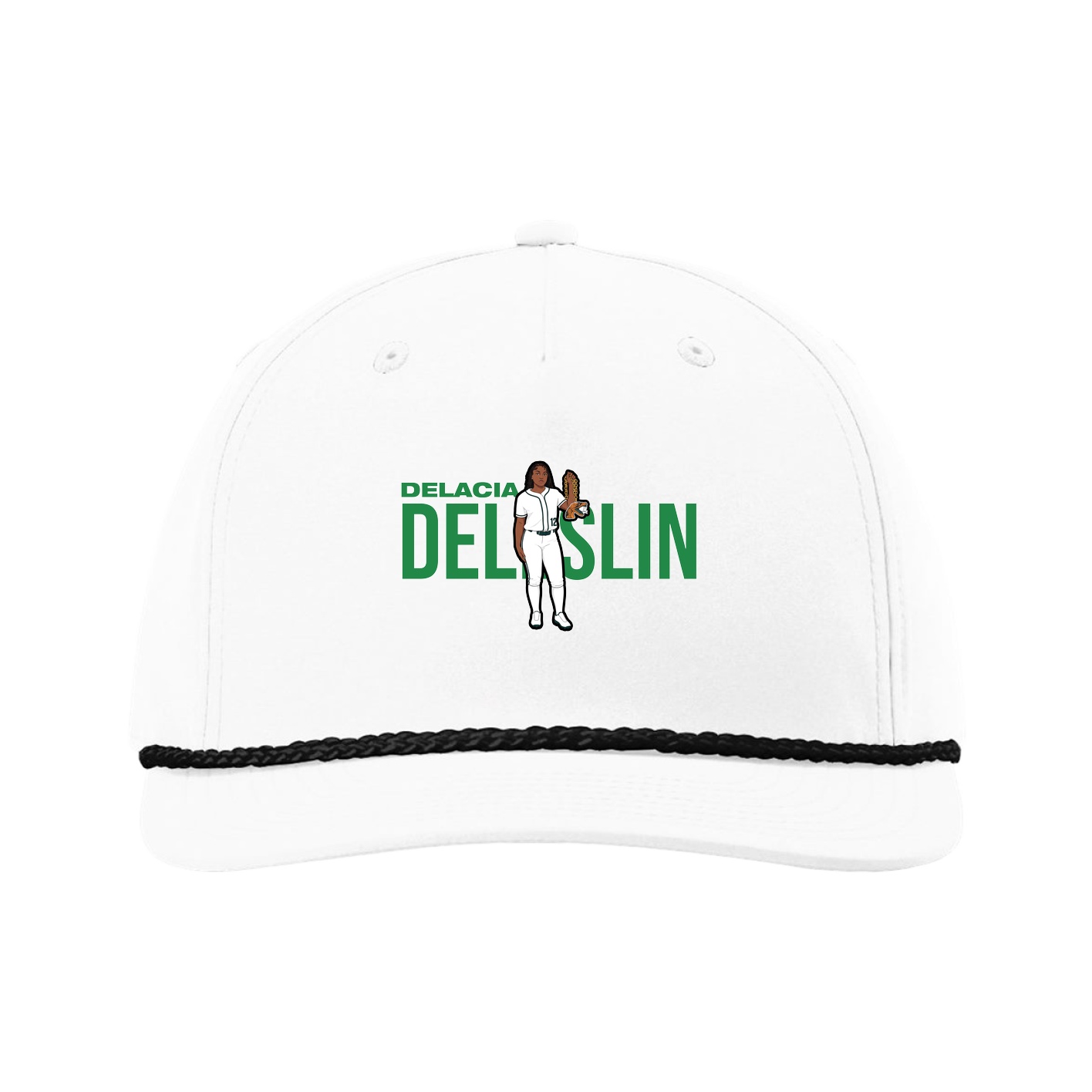 Five-Panel Classic Rope Cap — Player Name in White