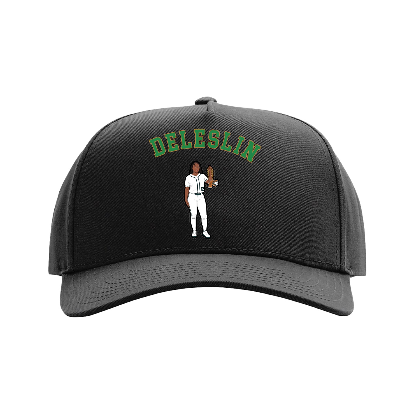 Full Fabric Five-Panel Champ Cap — Shirsey Arch in Black