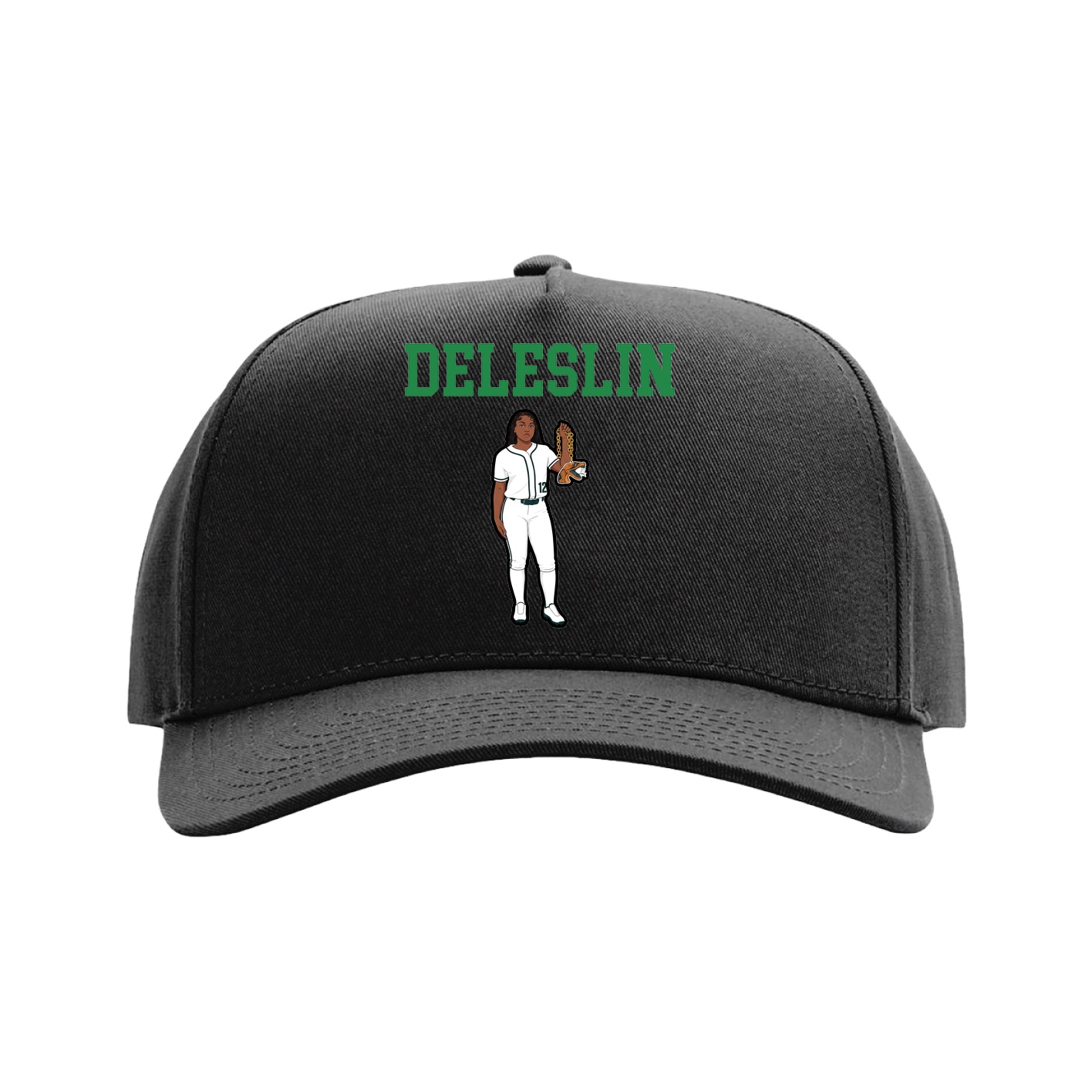 Full Fabric Five-Panel Champ Cap — Shirsey in Black