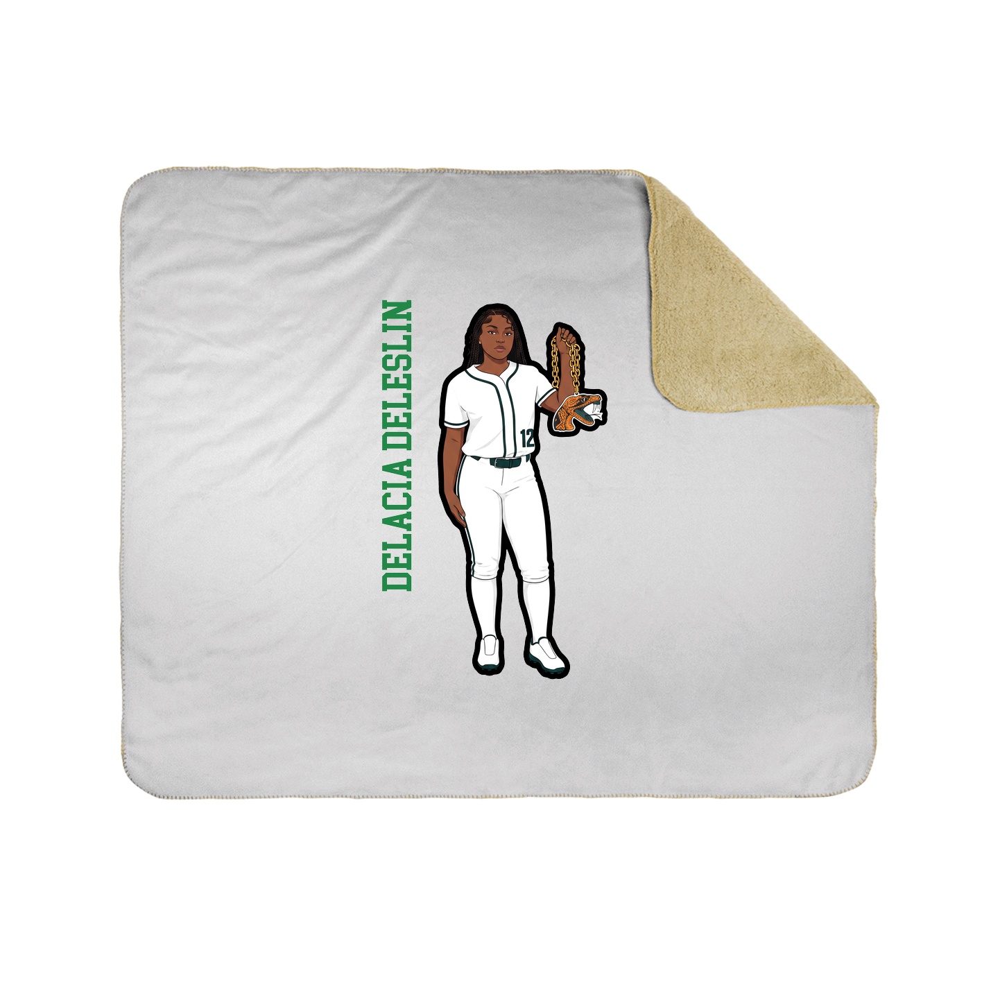Throw Blanket — Name Vertical in White