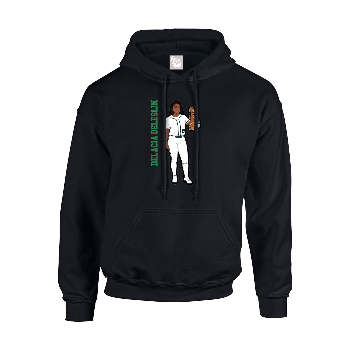 Youth Hoodie — Name Vertical in Black