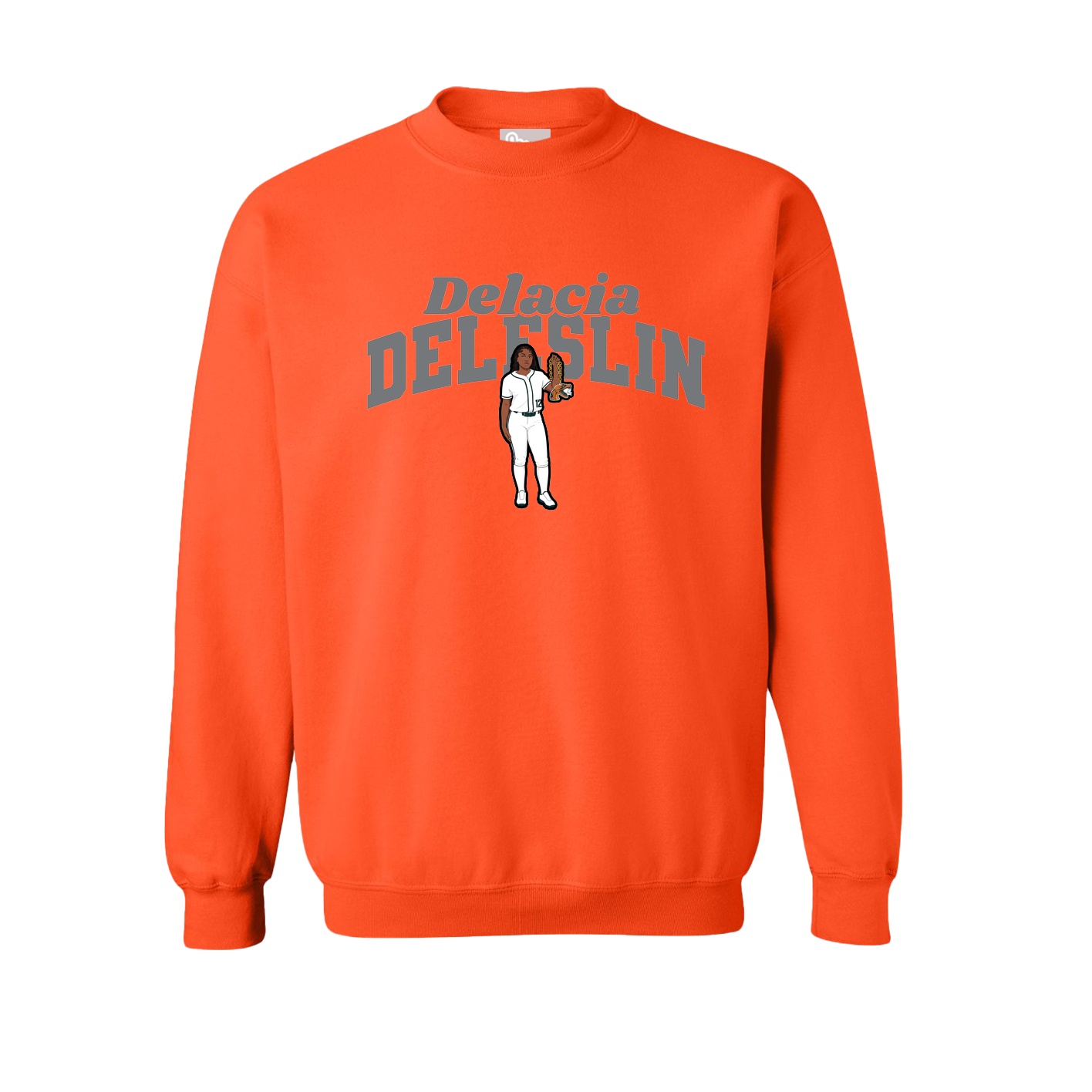 Fleece Crew — Signature Arch in Orange