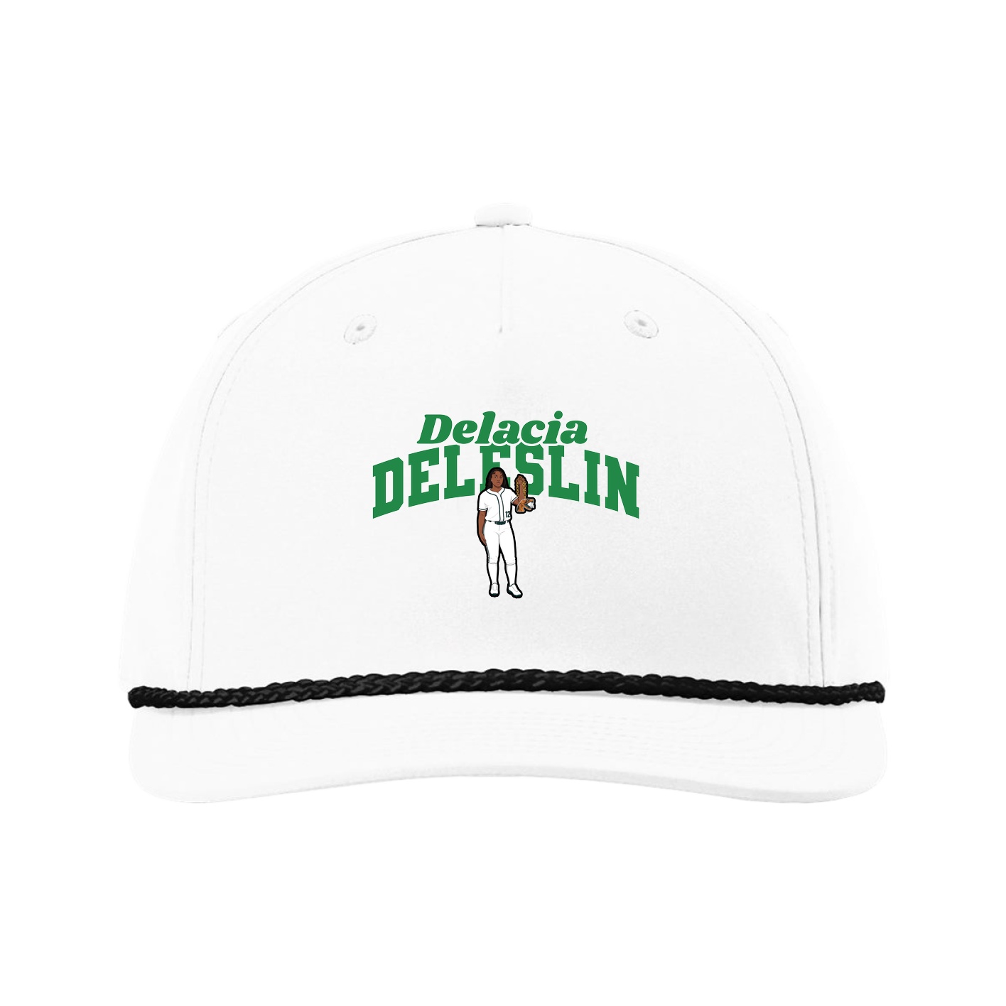 Five-Panel Classic Rope Cap — Signature Arch in White