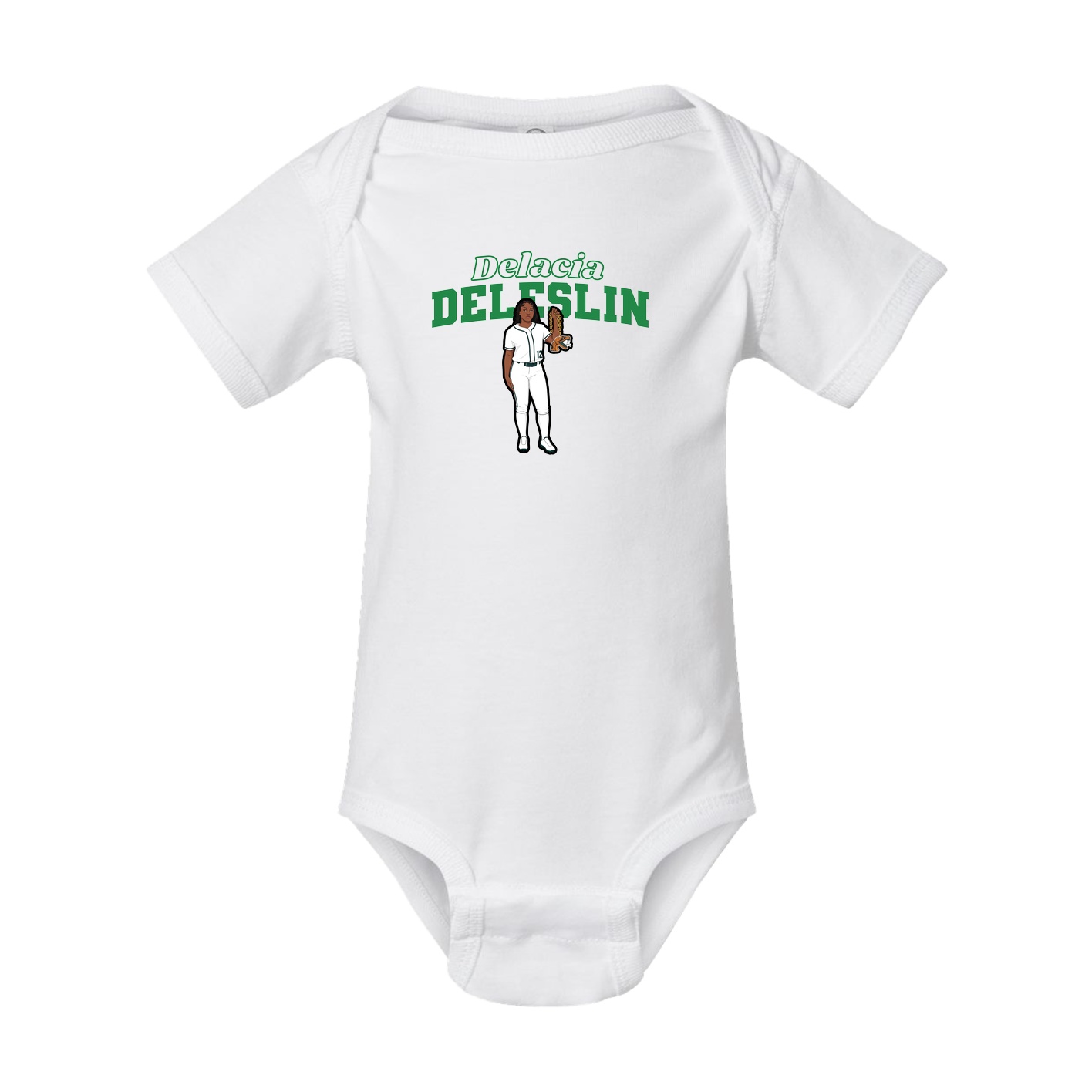 Baby Onesie — Name Arch in White
