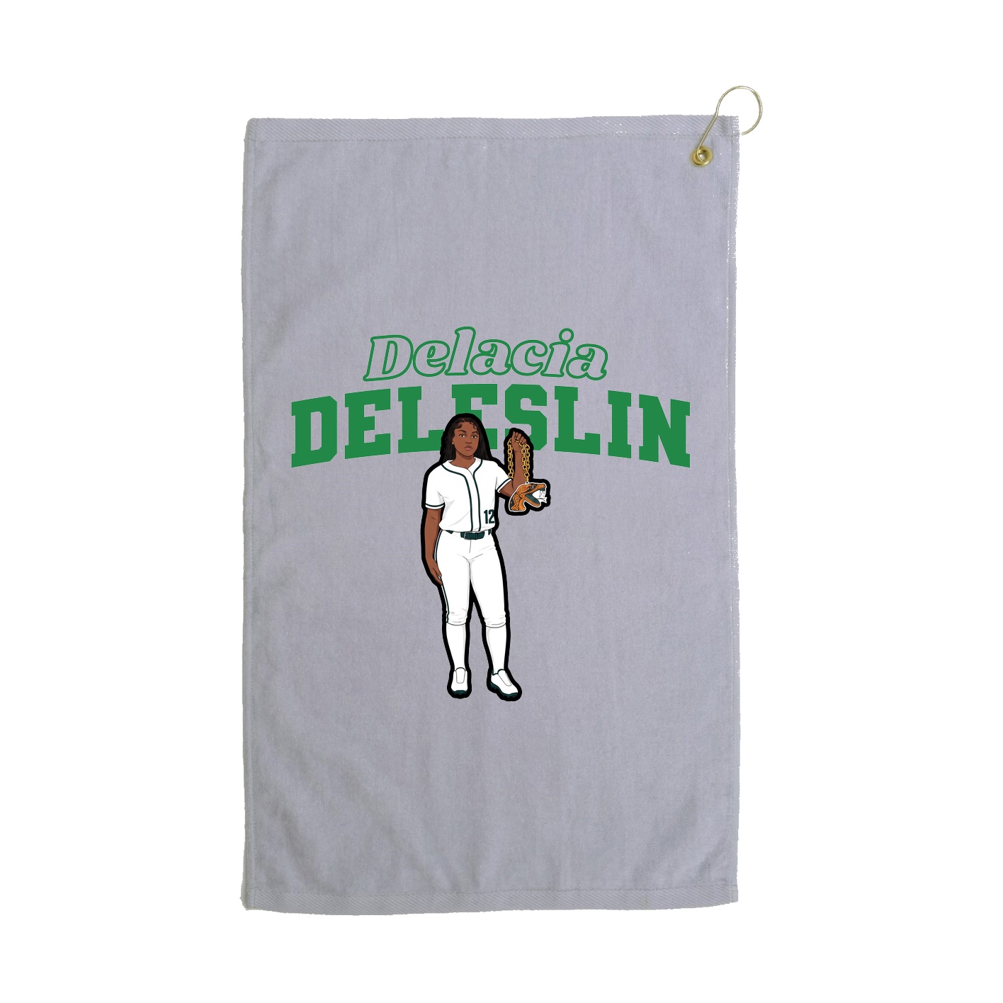 Golf Towel — Name Arch in Grey