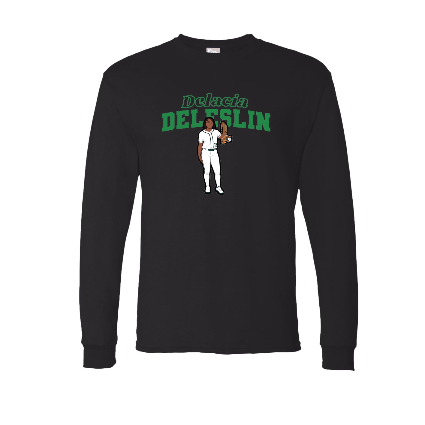 Long Sleeve Tee — Name Arch in Black