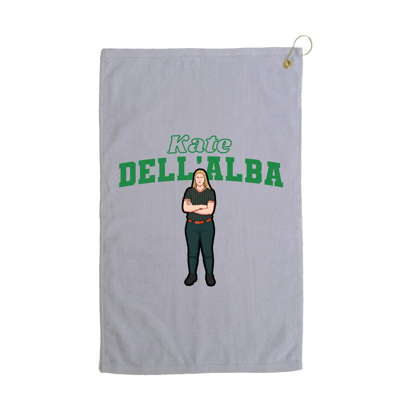 Golf Towel — Name Arch in Grey