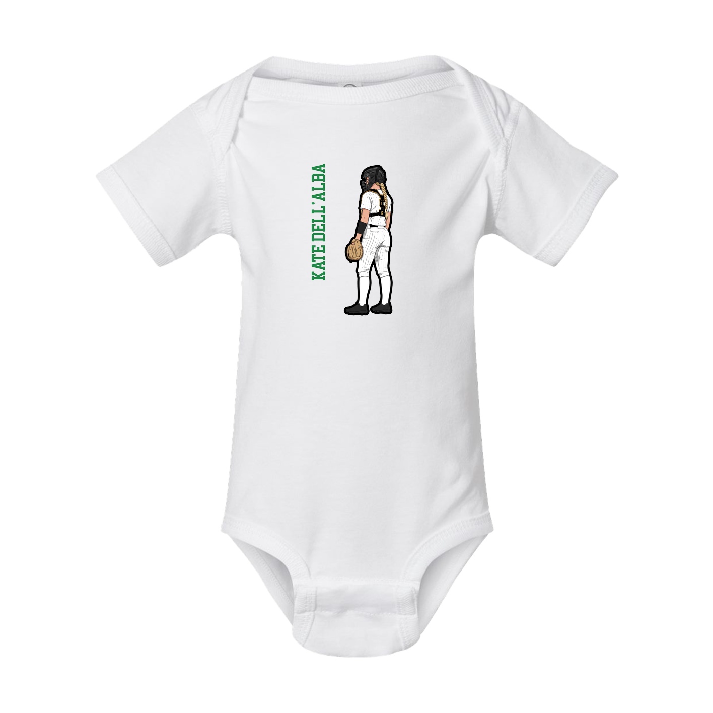 Baby Onesie — Name Vertical in White