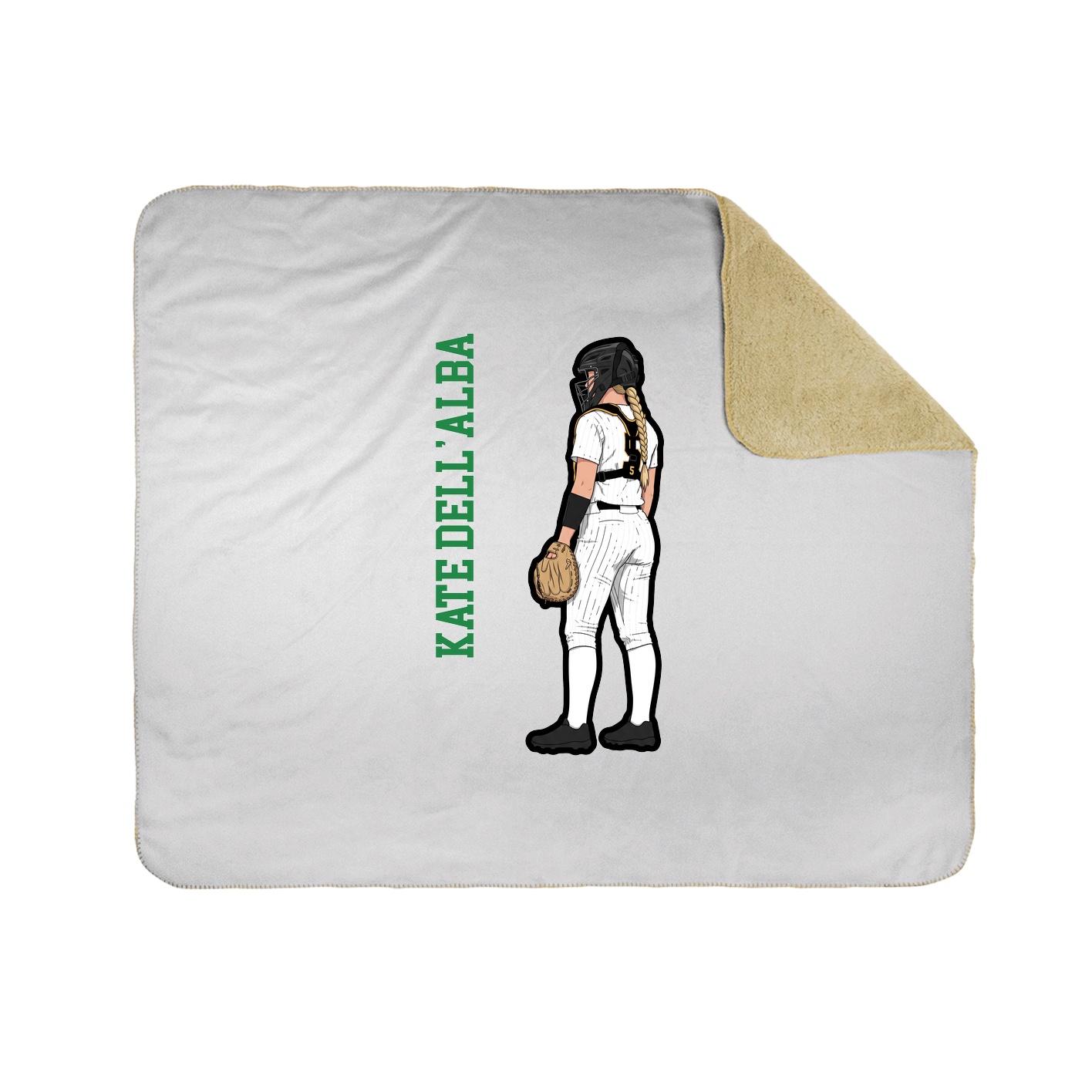 Throw Blanket — Name Vertical in White