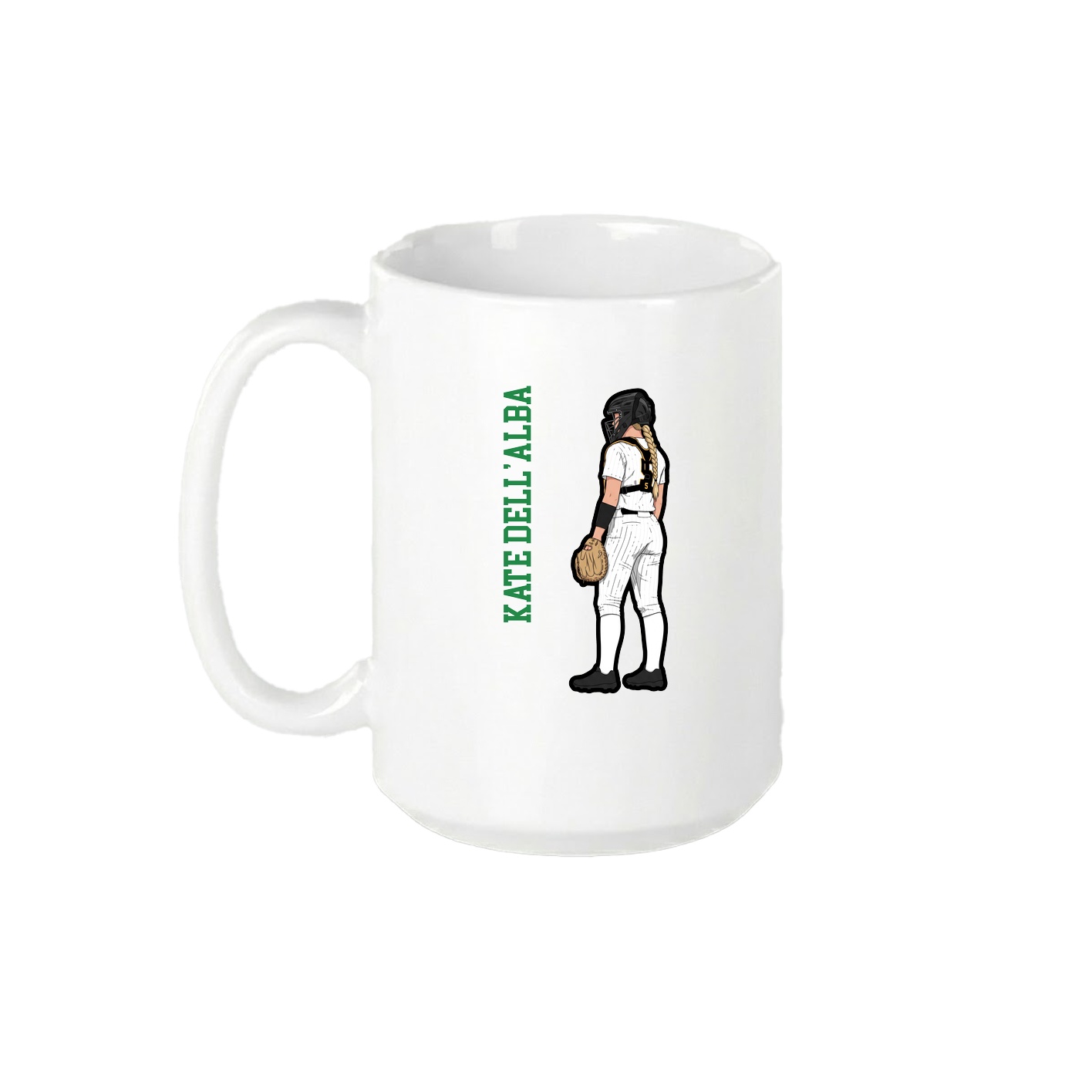 15oz Coffee Mug — Name Vertical in White