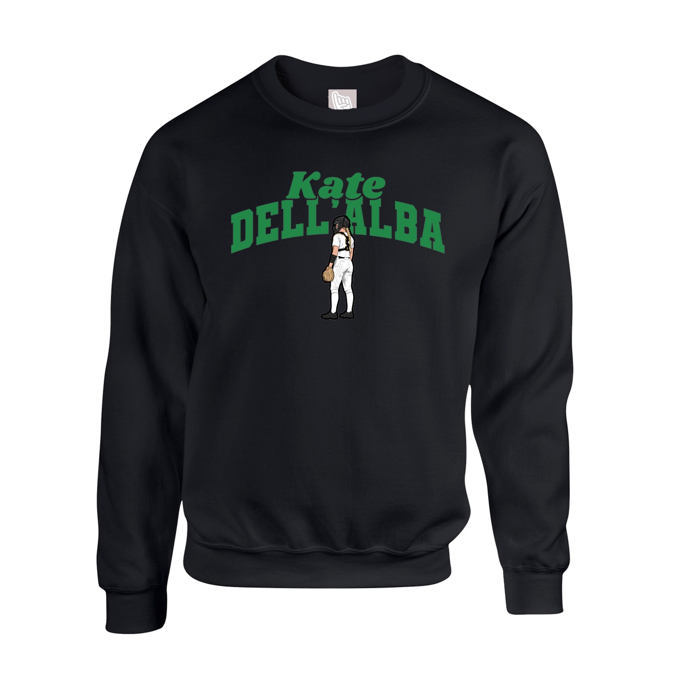 Fleece Crew — Signature Arch in Black