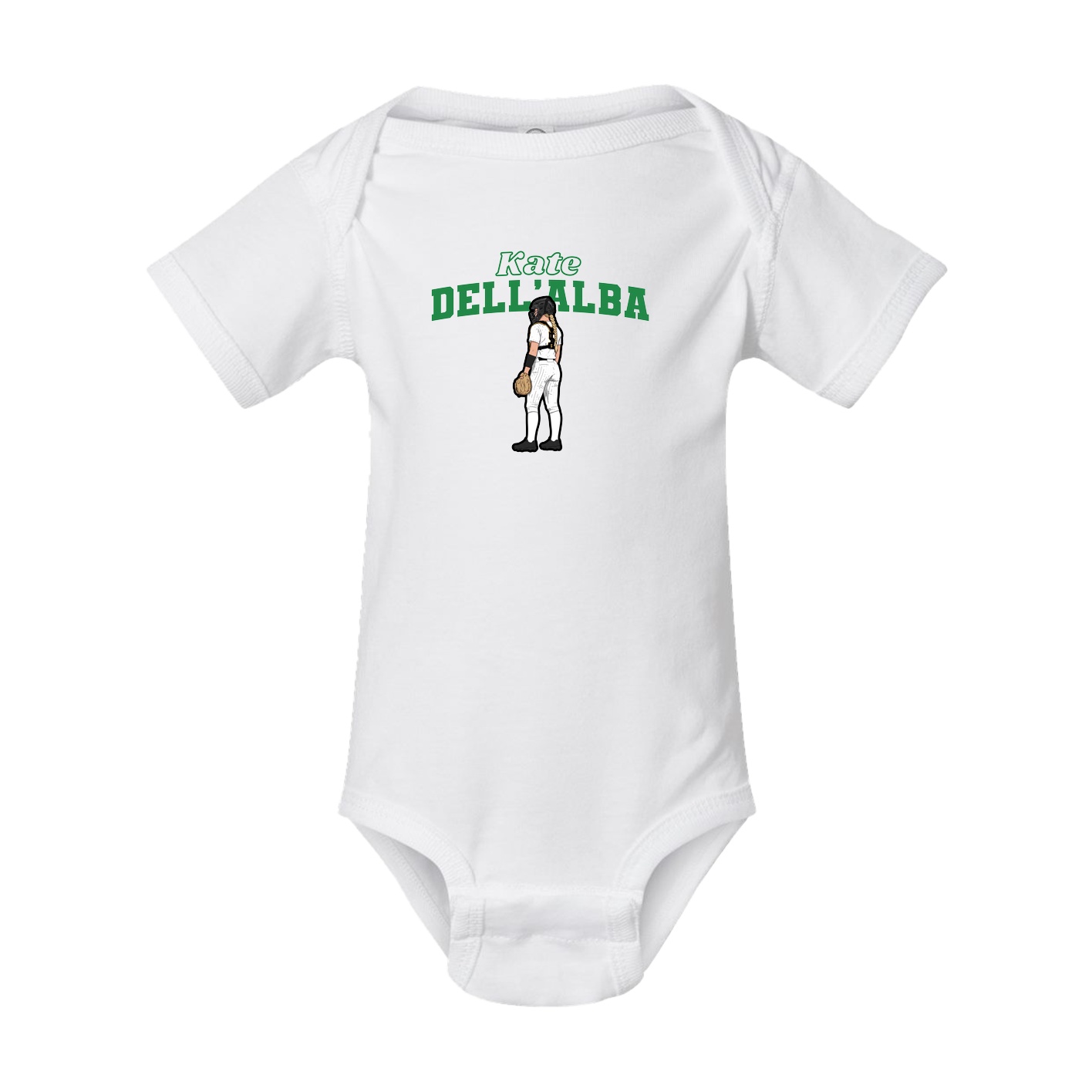 Baby Onesie — Name Arch in White