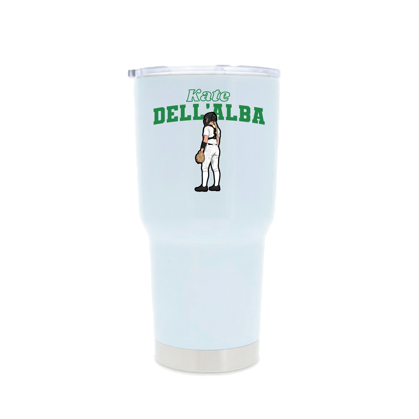 30oz Stainless Steel Tumbler — Name Arch in White