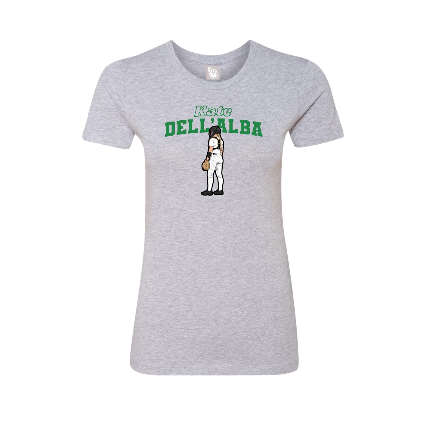 Fitted Women's Tee — Name Arch in Grey