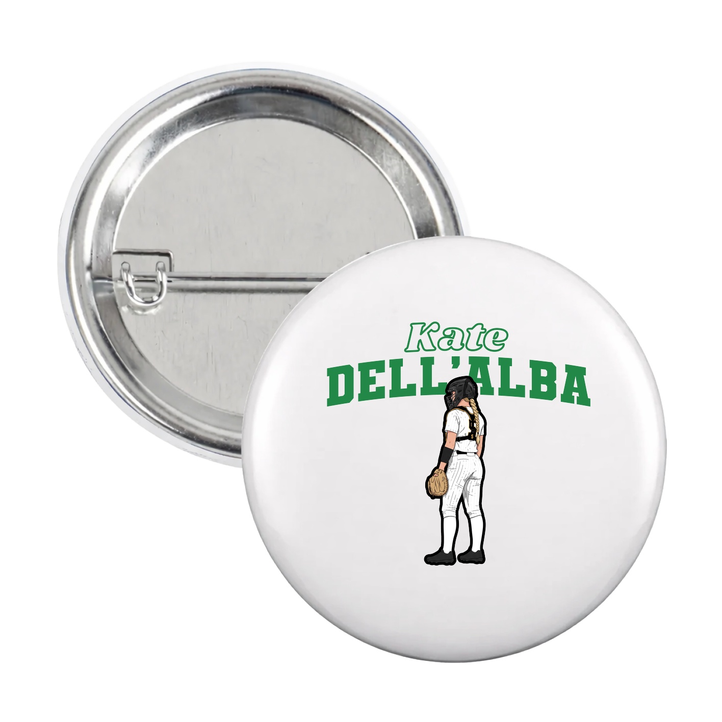 Game Day Button — Name Arch in White