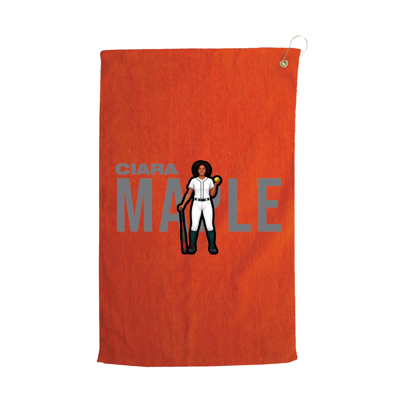 Golf Towel — Player Name in Orange