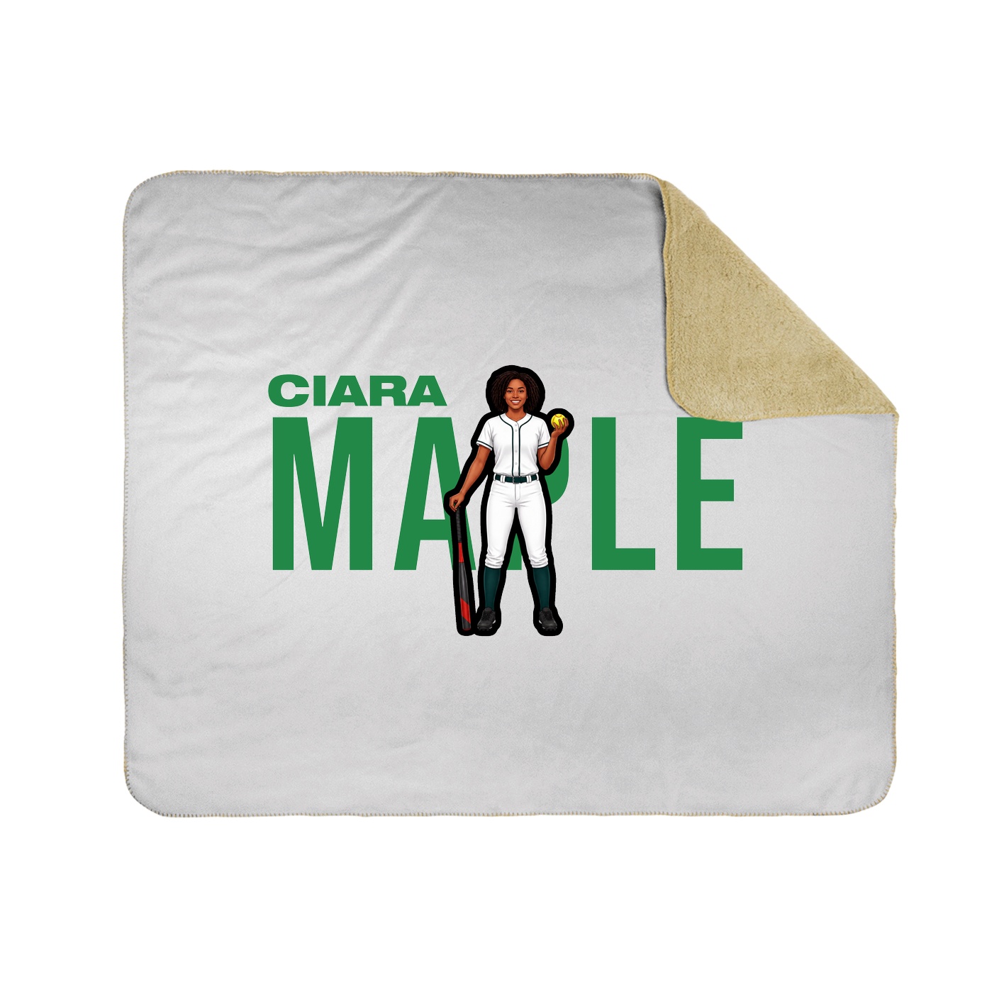 Throw Blanket — Player Name in White