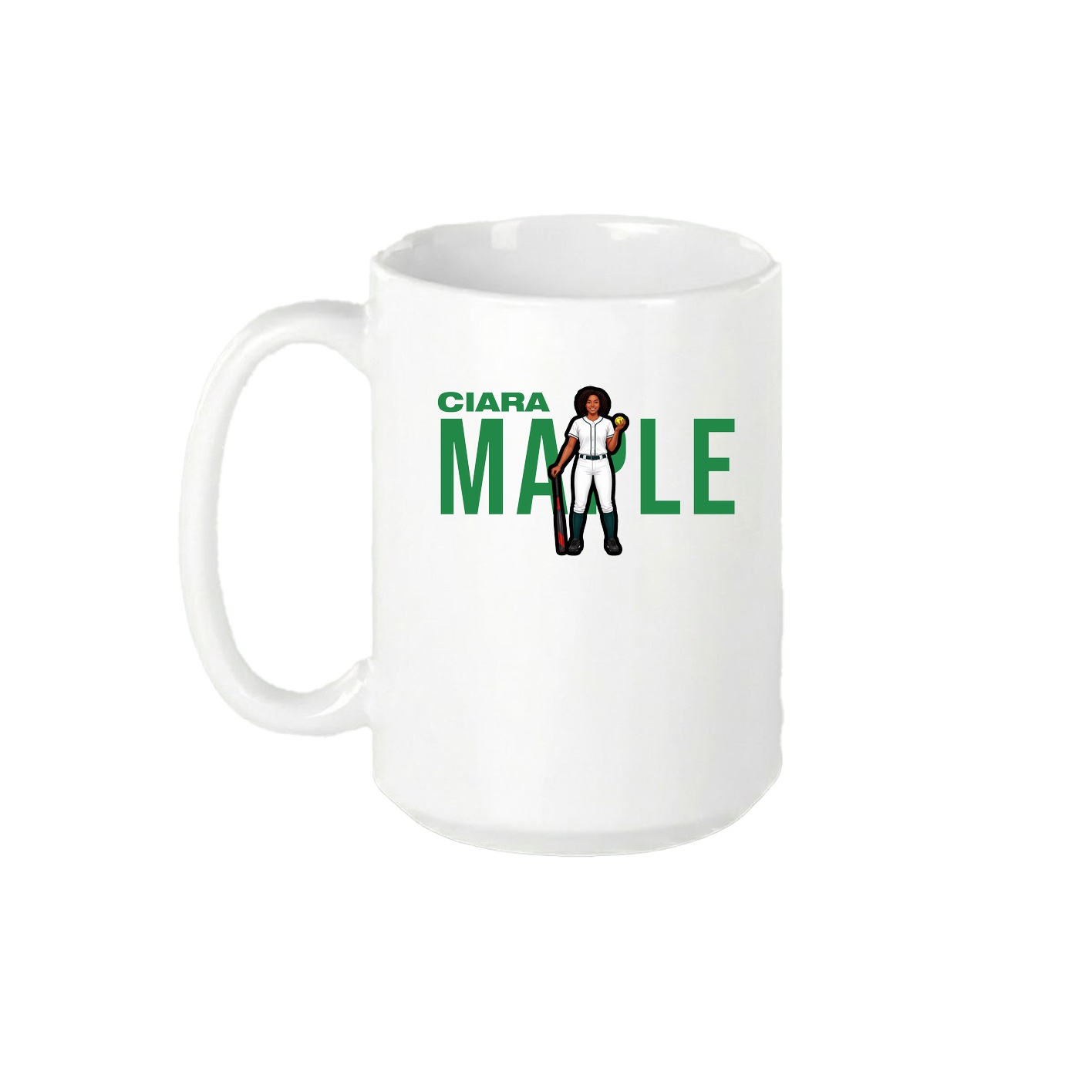 15oz Coffee Mug — Player Name in White