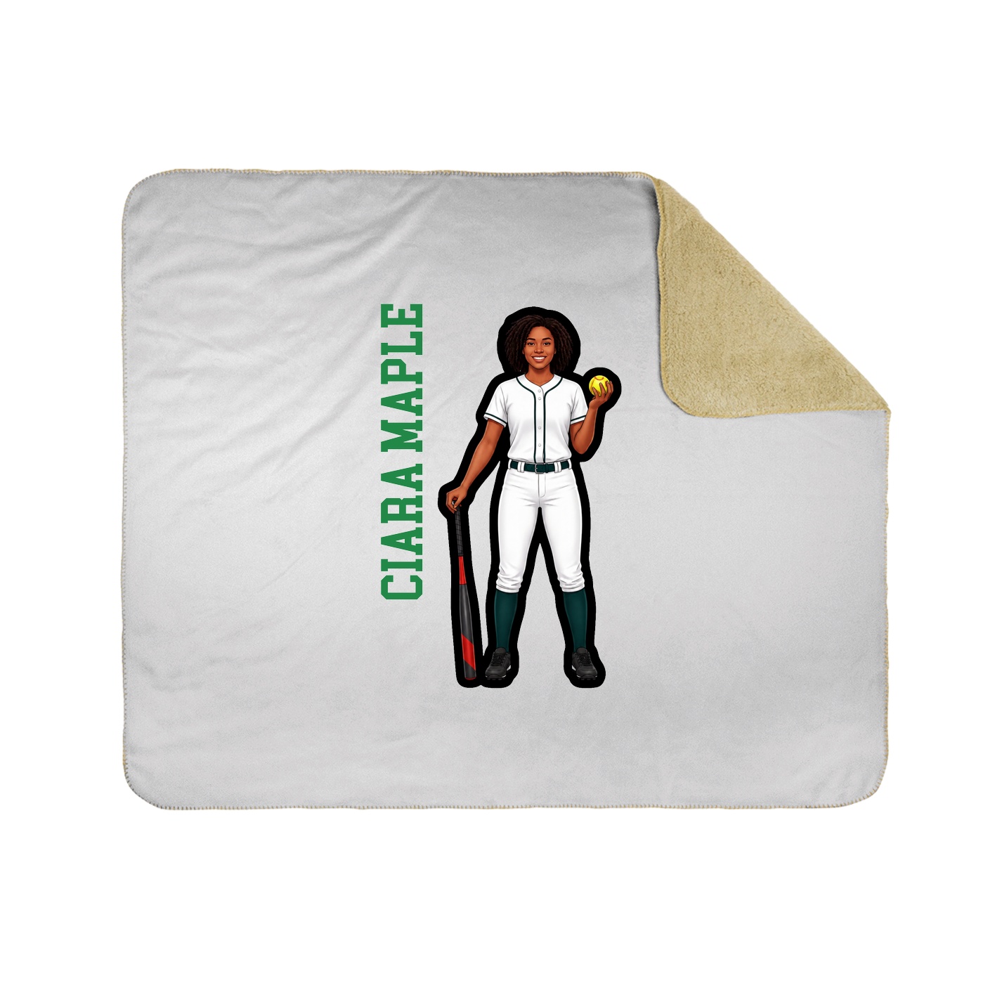 Throw Blanket — Name Vertical in White